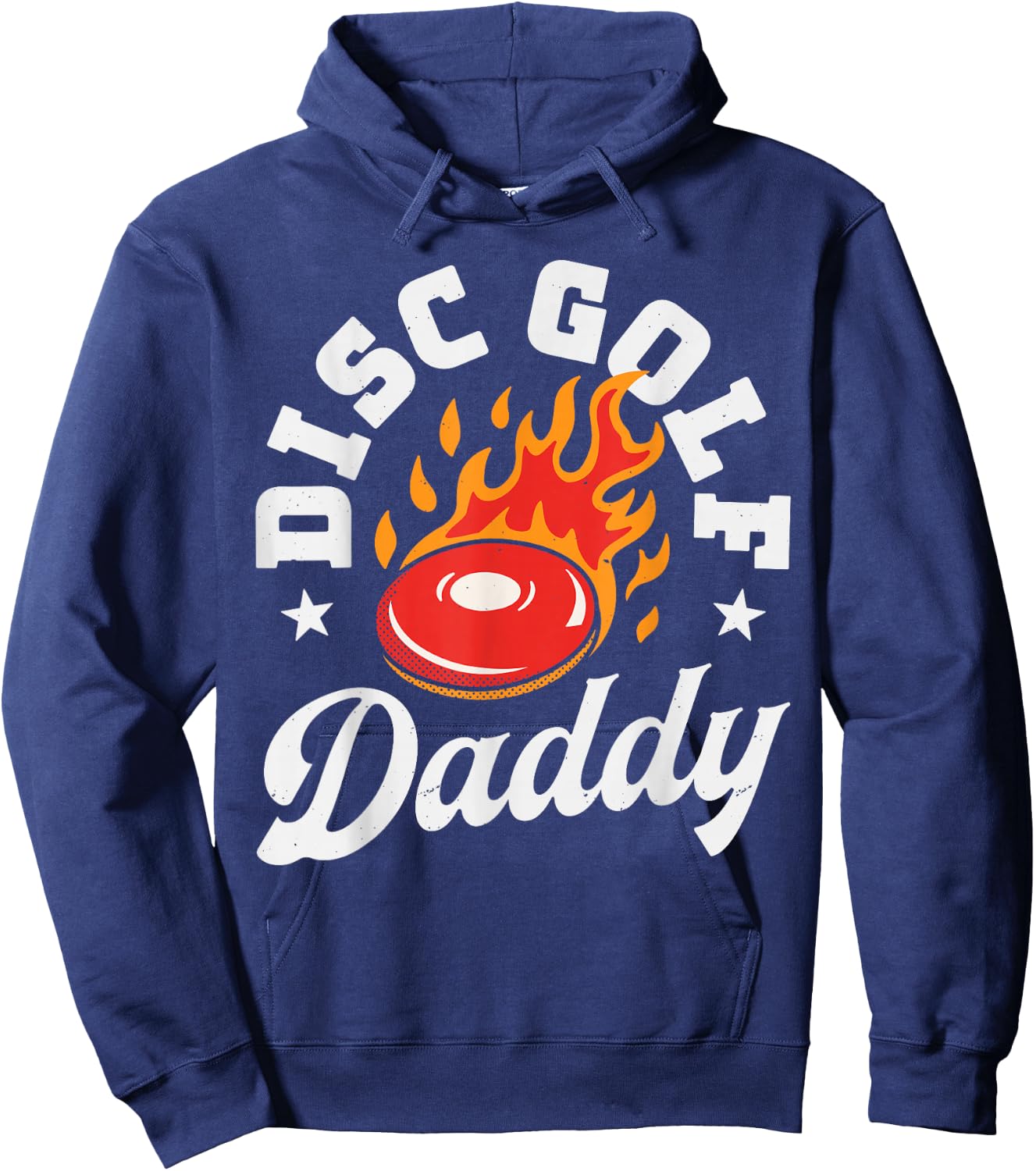 Disc Golf Daddy Father's Day Disc Golfing Dad Retro Vintage Hoodie - Hoodie | Navy