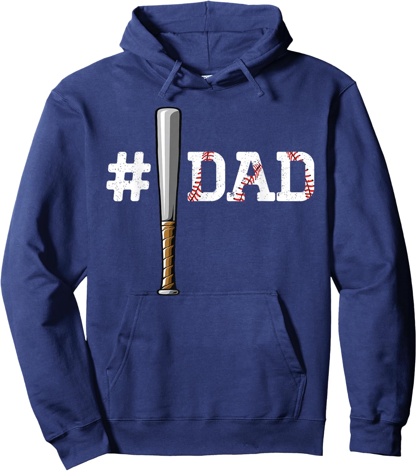 Number One Baseball Dad for Father's Day #1 Daddy Coach Hoodie - Hoodie | Navy