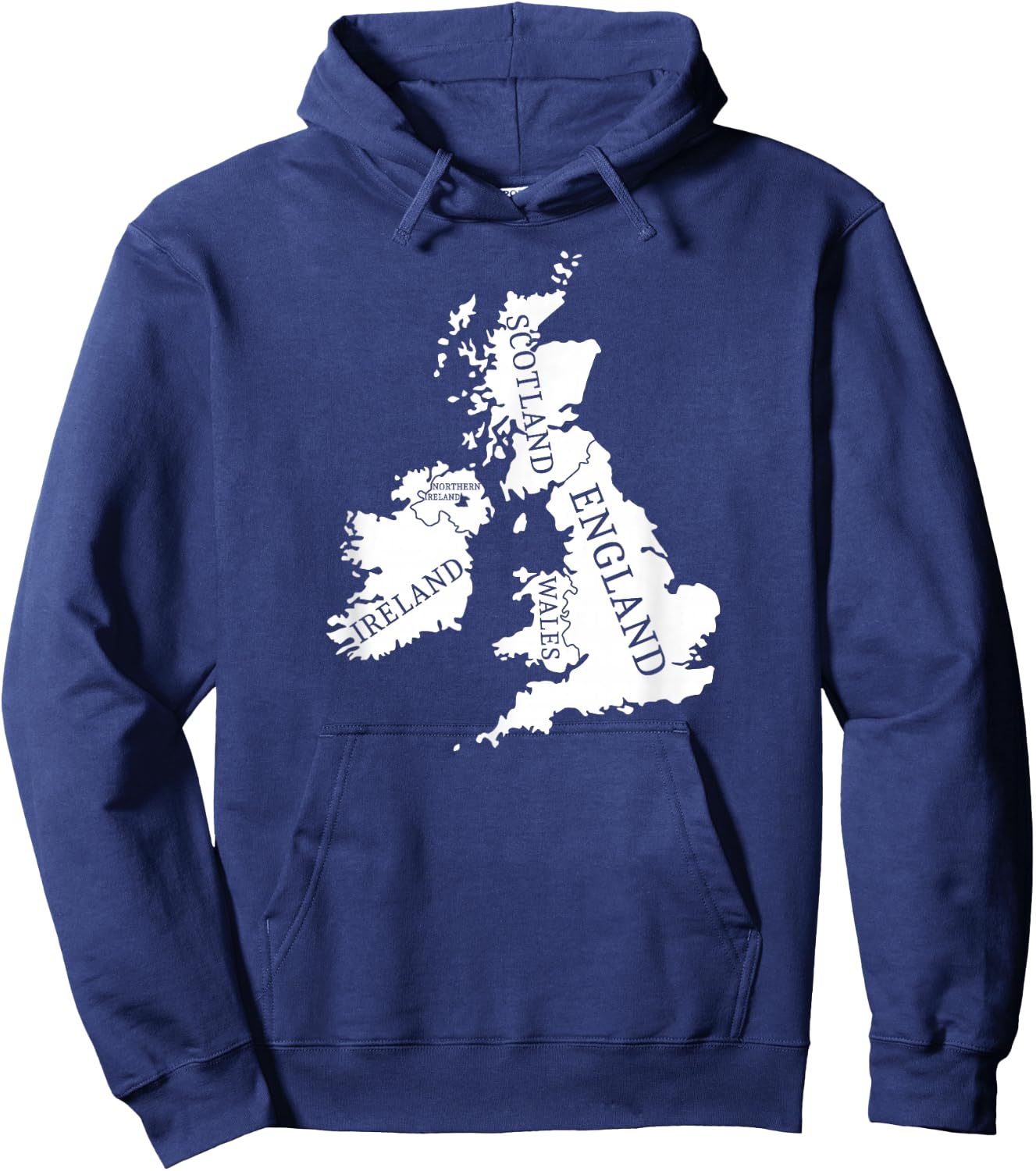 British Isles Sea Ireland Scotland Wales England Map Coins Hoodie - Hoodie | Navy