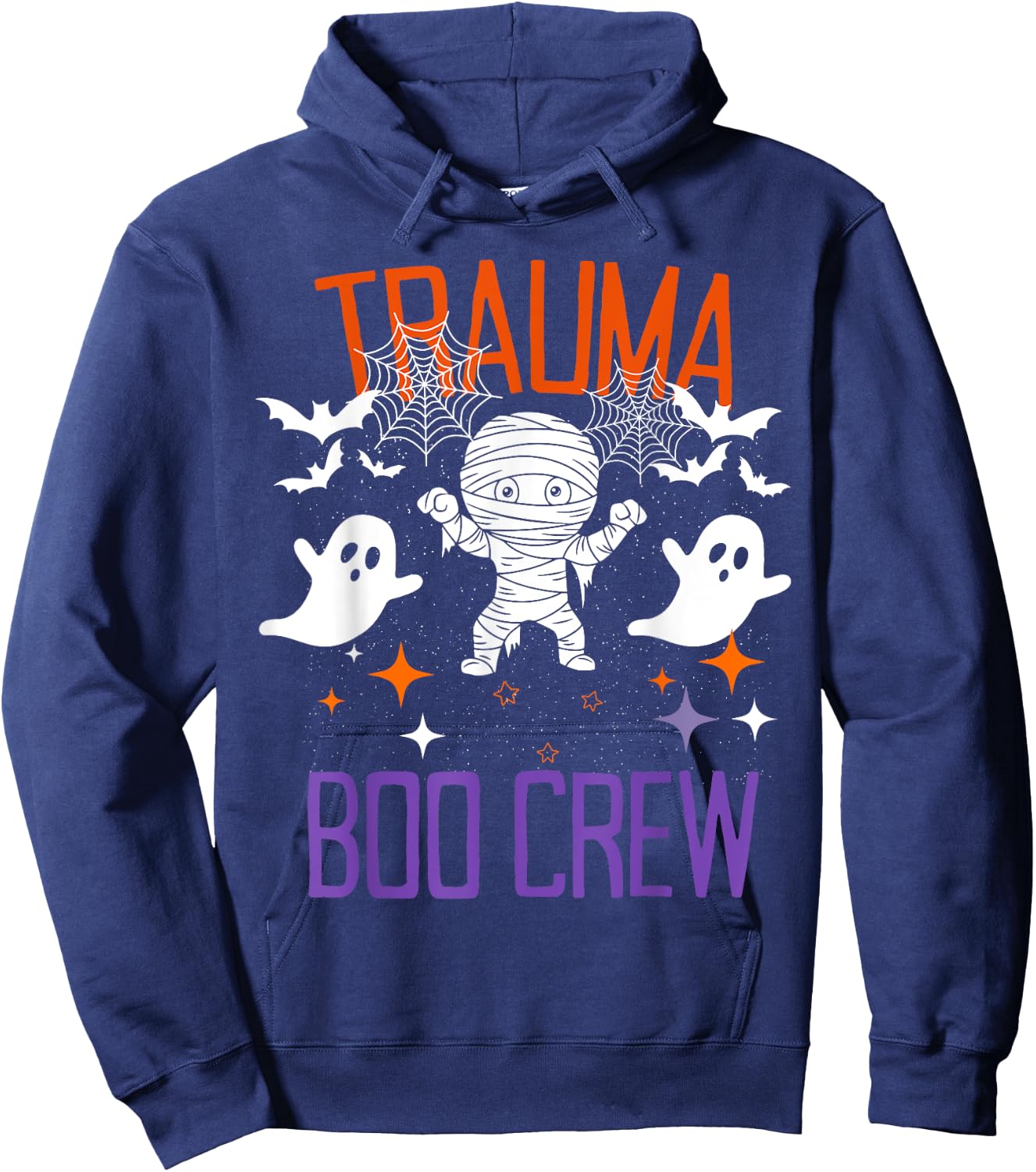 Trauma Boo Crew Halloween Trauma Intensive Care Unit Nurse Hoodie - Hoodie | Navy