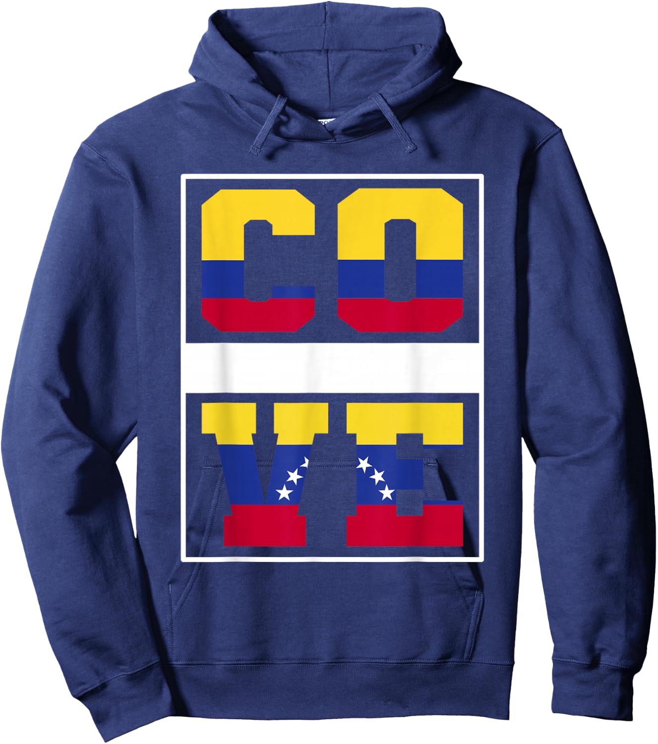 Half Colombian Venezuelan Mixed Heritage Colombia Venezuela Hoodie - Hoodie | Navy