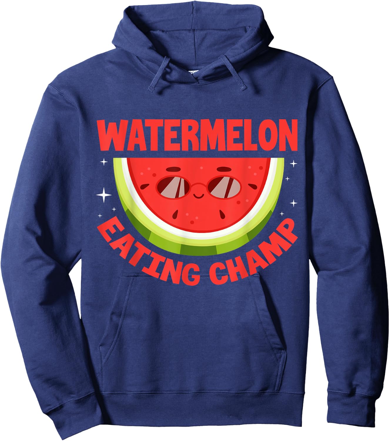 Watermelon Eating Champ Funny Watermelon Kawaii Hoodie - Hoodie | Navy