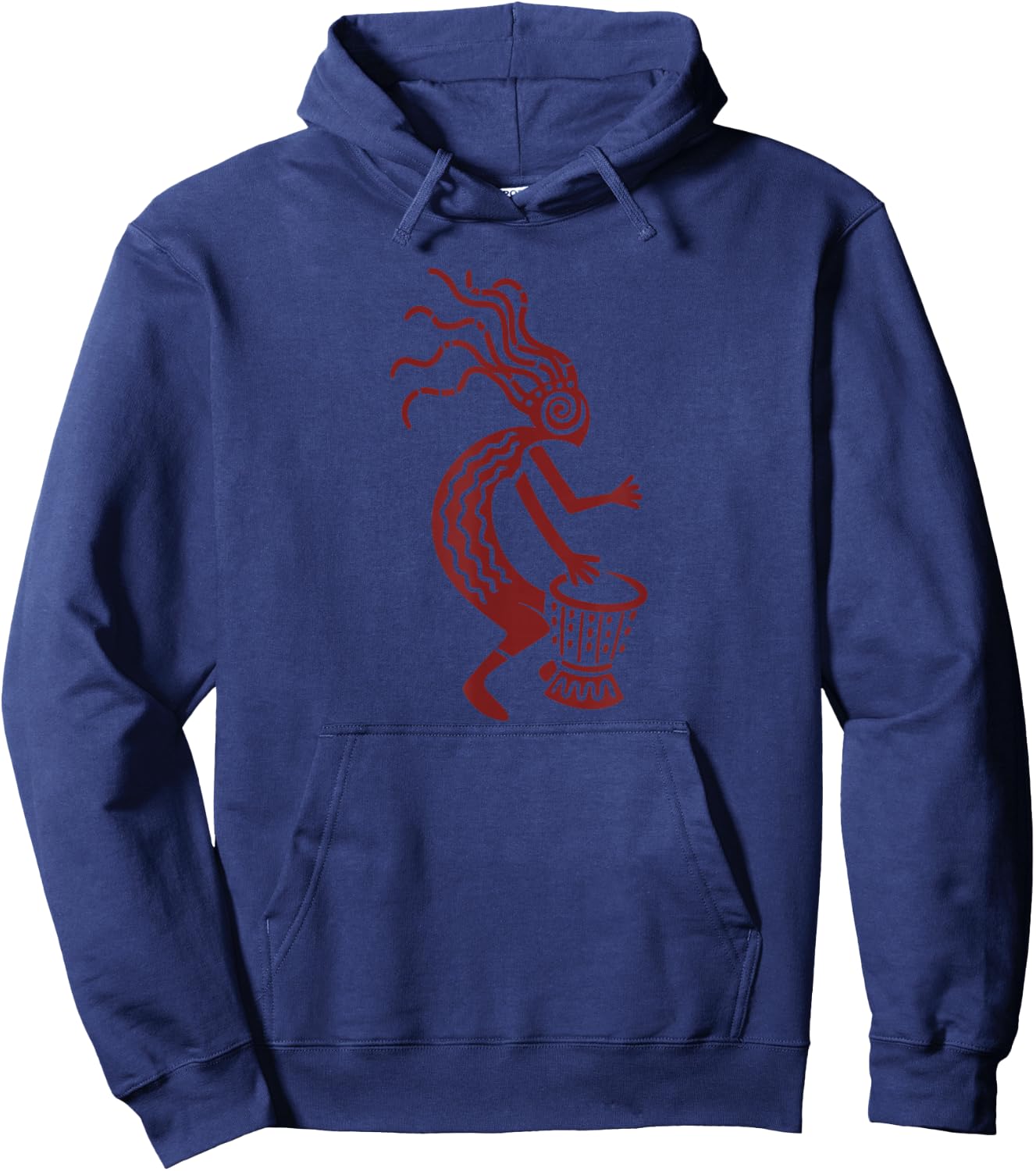 Kokopelli with Drum God Symbol of Fertility and Joy Hoodie - Hoodie | Navy