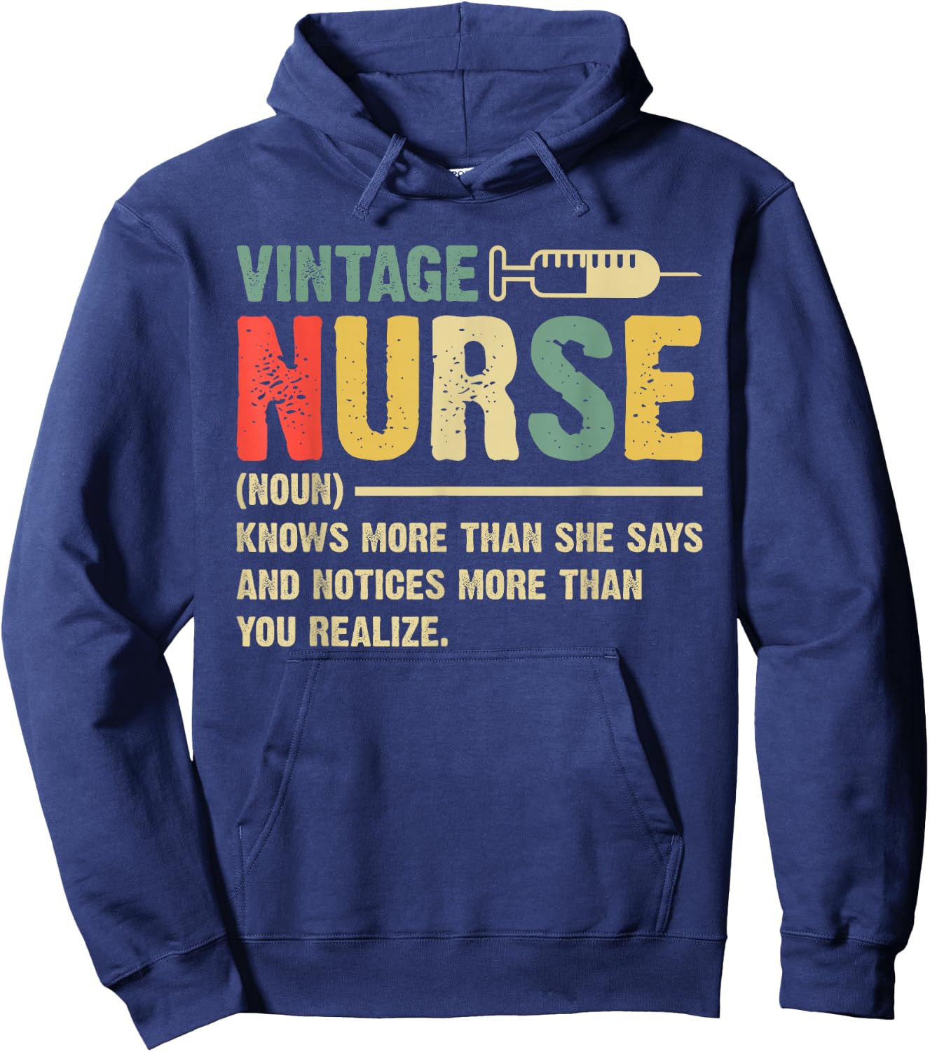 Vintage Nurse Definition Hospital Medical Registered Nursing Hoodie - Hoodie | Navy