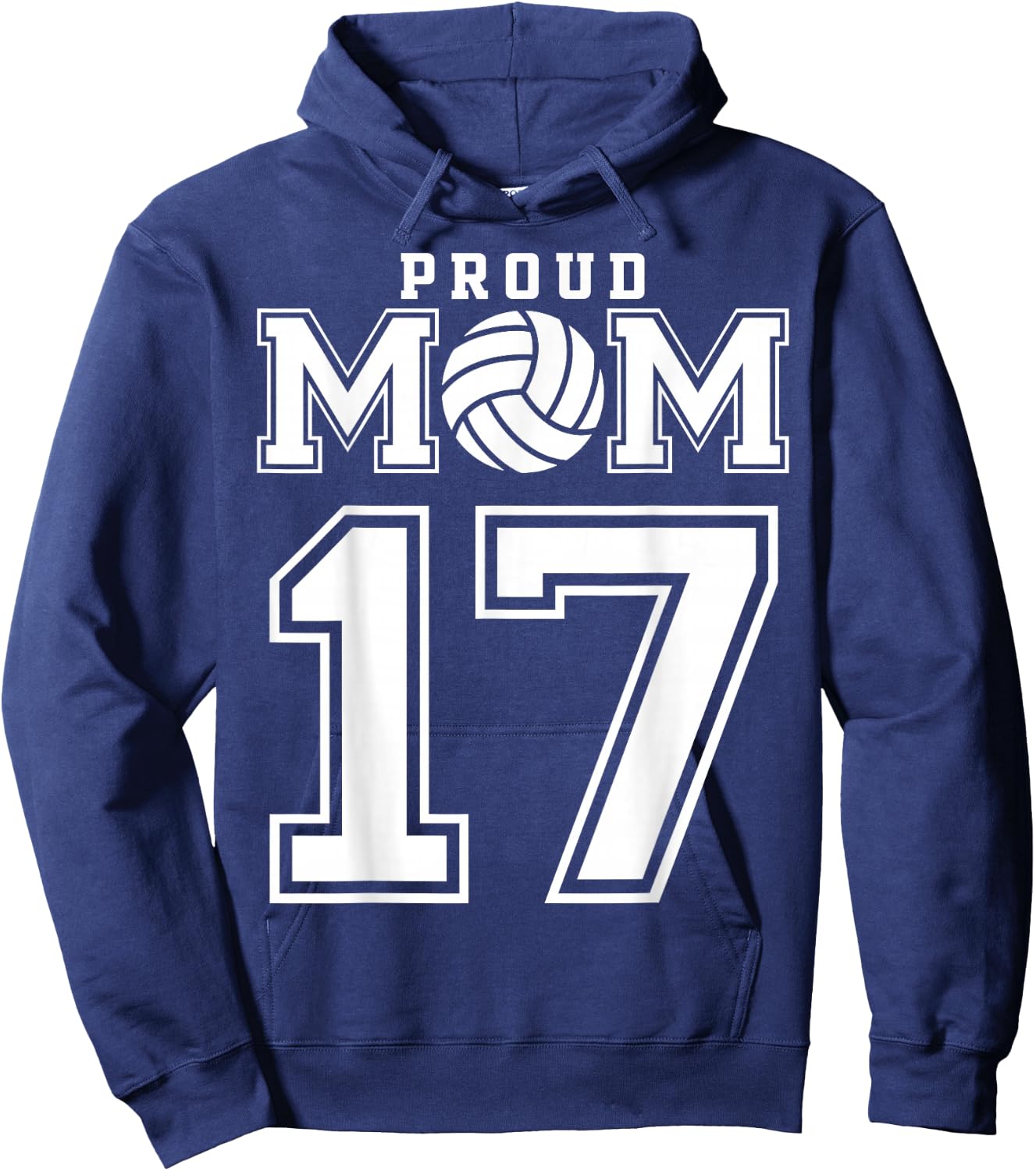 Custom Proud Volleyball Mom Number 17 Personalized Women Hoodie - Hoodie | Navy