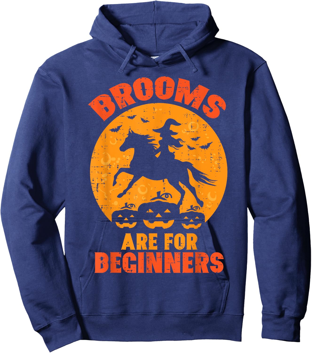 Halloween Witch Horse Broom For Beginners Costume Women Men Hoodie - Hoodie | Navy