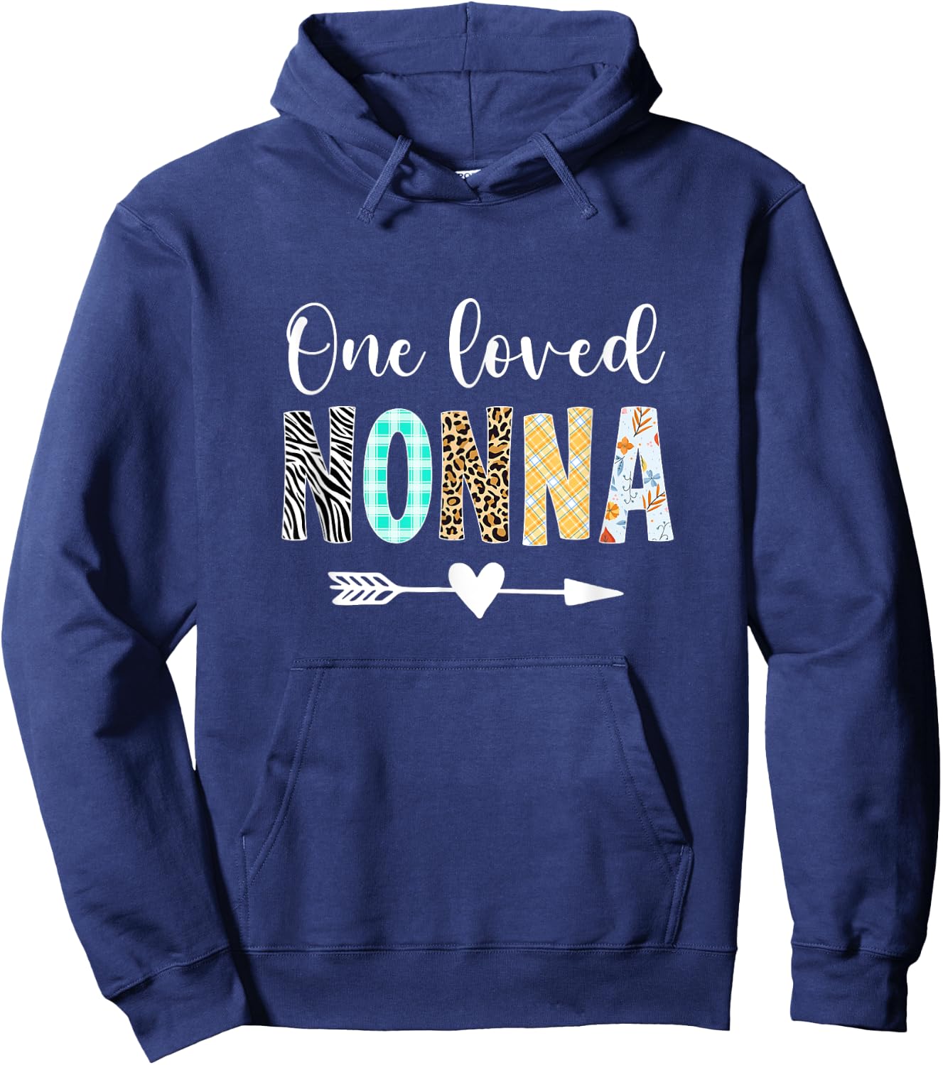 Nonna Women Cute Design One Loved Nonna Mother's Day Hoodie - Hoodie | Navy