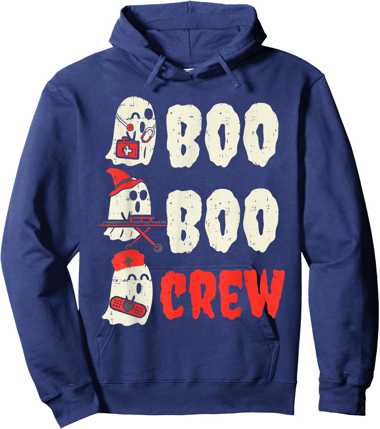 Boo Boo Crew Funny Ghost Nurse Halloween Costume Women Hoodie - Hoodie | Navy