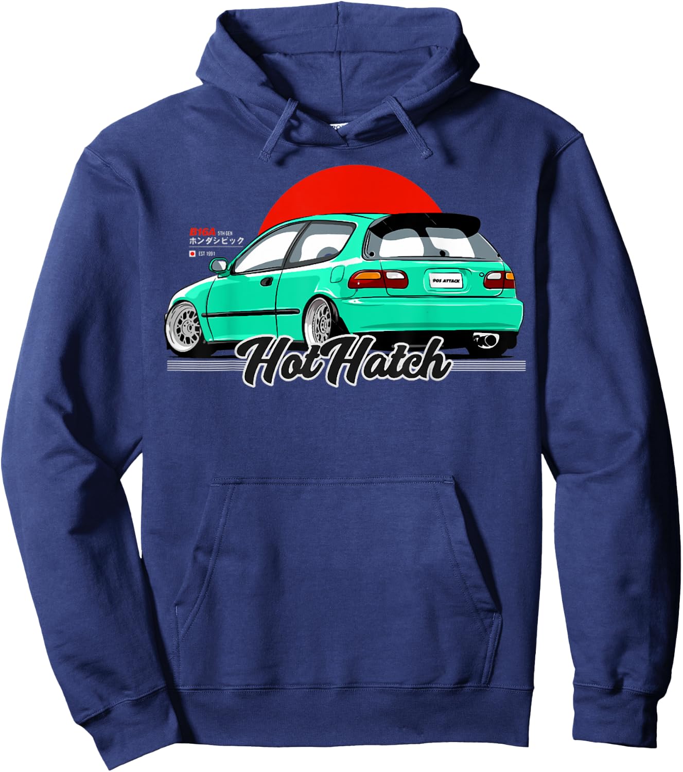 Civic eg hothatch Japanese car Hoodie - Hoodie | Navy