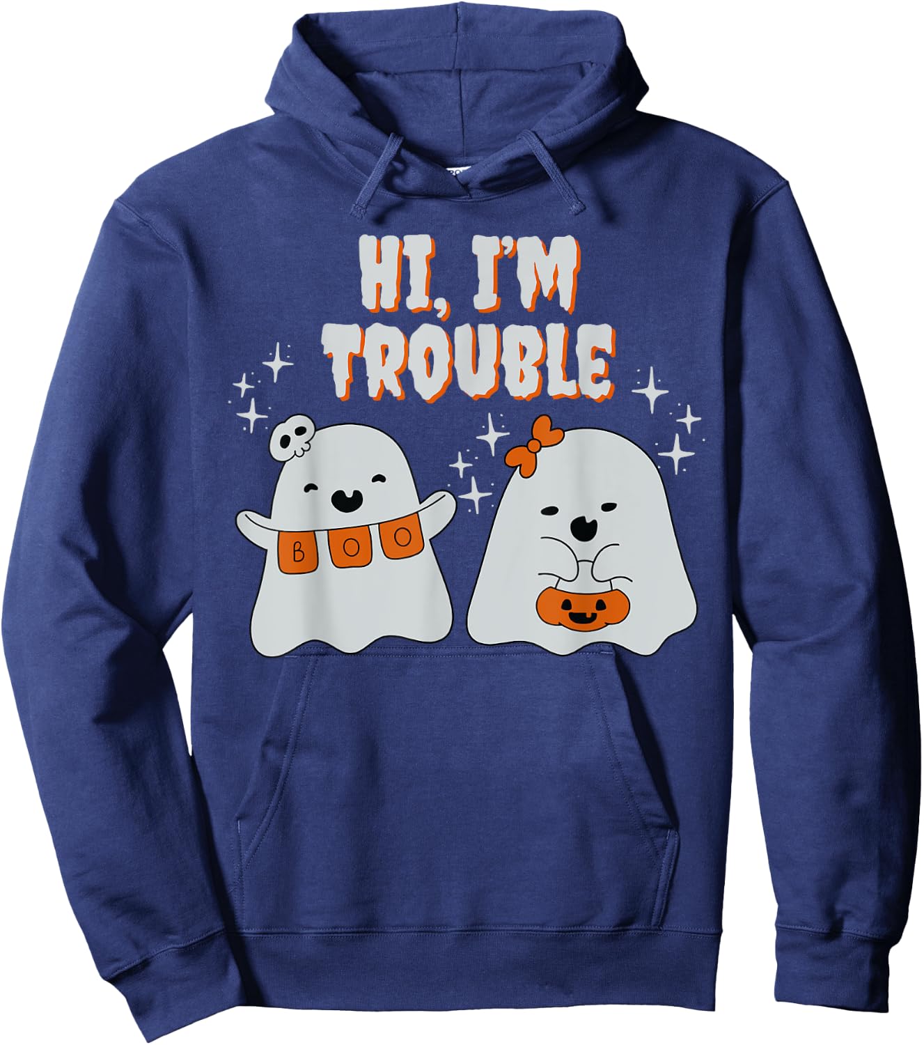 Hi, I'm Trouble Matching Couple Halloween Costume Hoodie - Hoodie | Navy