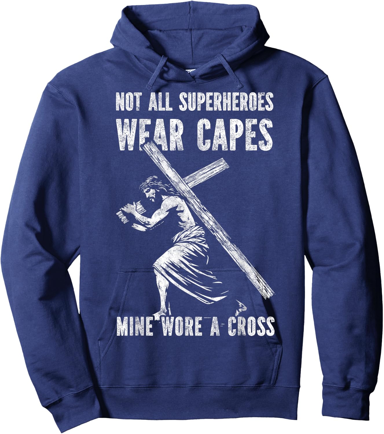 Not All Superheroes Wear Capes Jesus Christ Cross Christian Hoodie - Hoodie | Navy