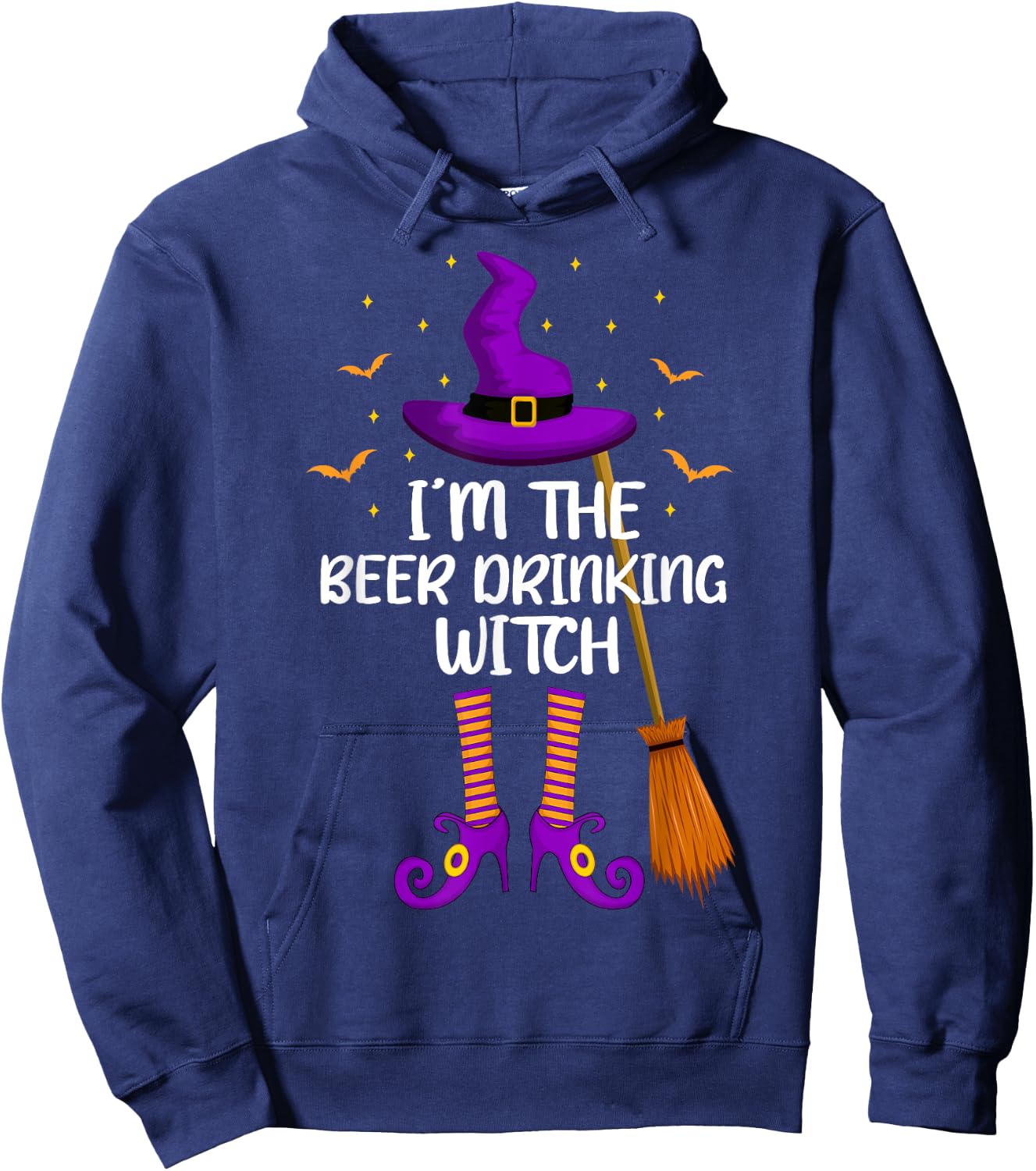 I'm The Beer Drinking Witch Funny Beer Drinking Halloween Hoodie - Hoodie | Navy