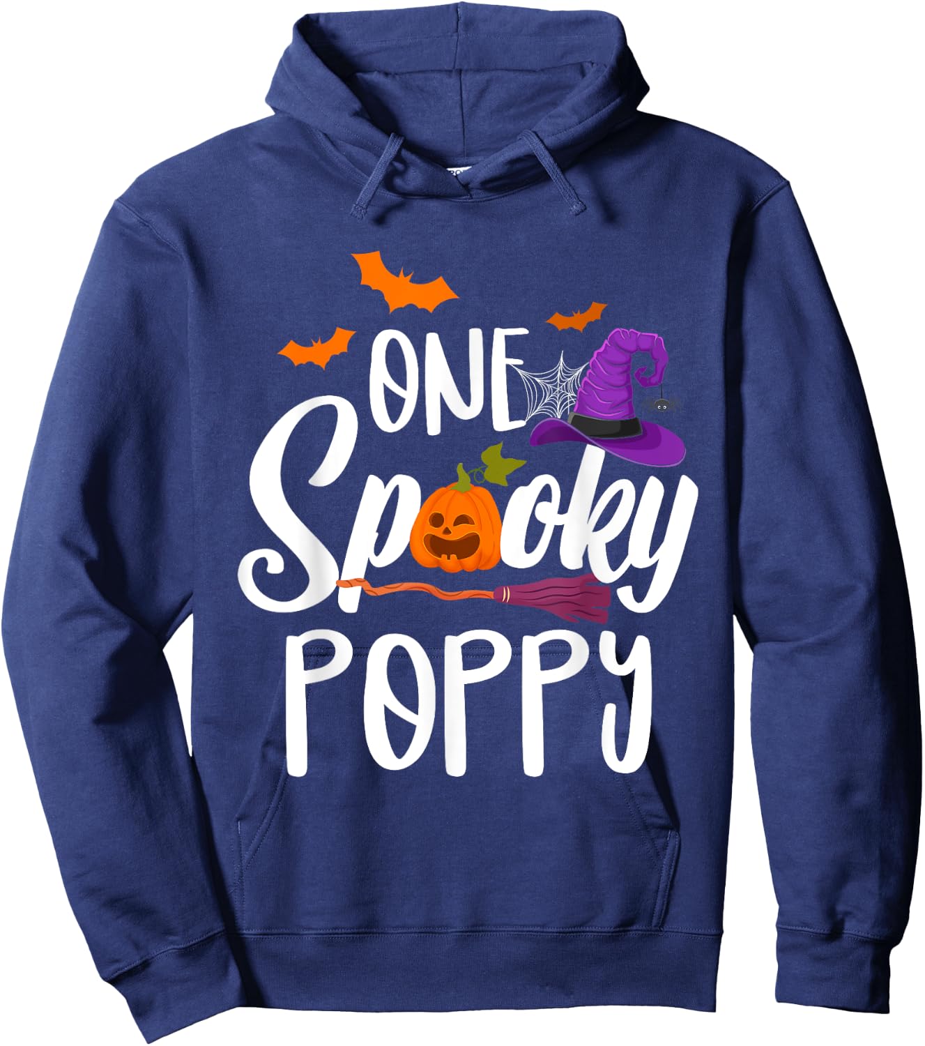 One Spooky Poppy Pumpkin Halloween Costume Dad Grandpa Hoodie - Hoodie | Navy