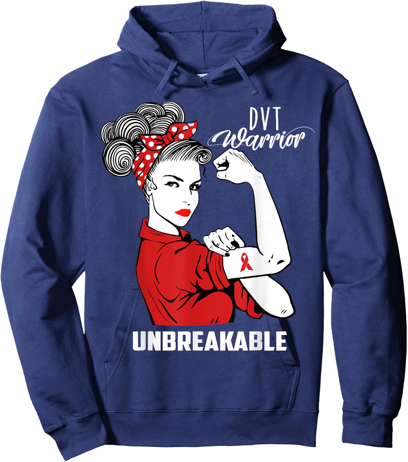 Deep Vein Thrombosis DVT Warrior Unbreakable Shirt Awareness Hoodie - Hoodie | Navy