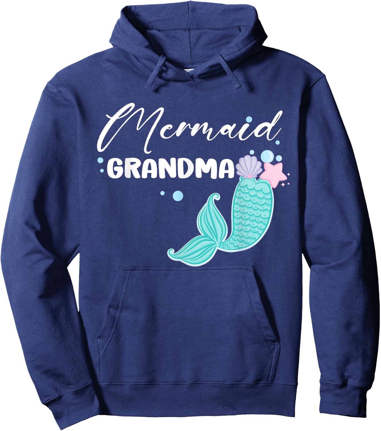 Funny Grandma Mermaid Matching Family Party Mother's Day Hoodie - Hoodie | Navy