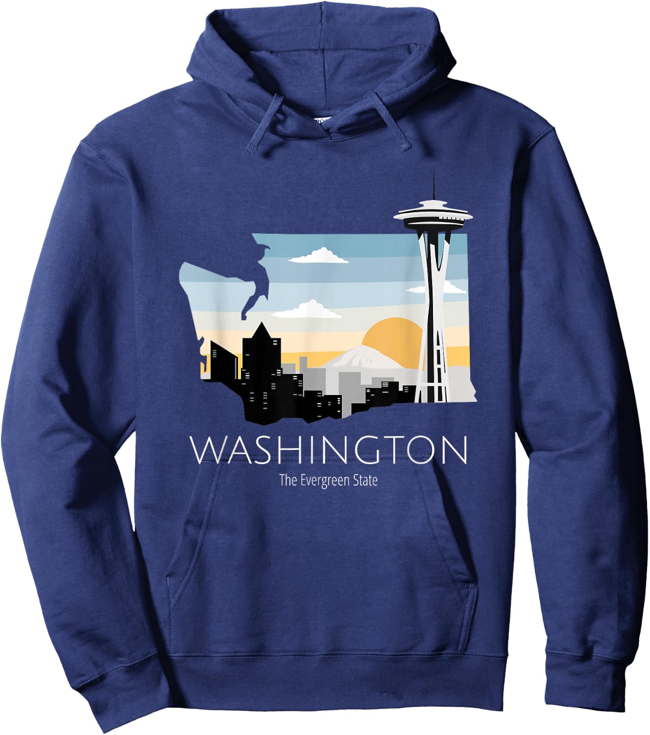 Washington Proud State Motto The Evergreen State Hoodie - Hoodie | Navy