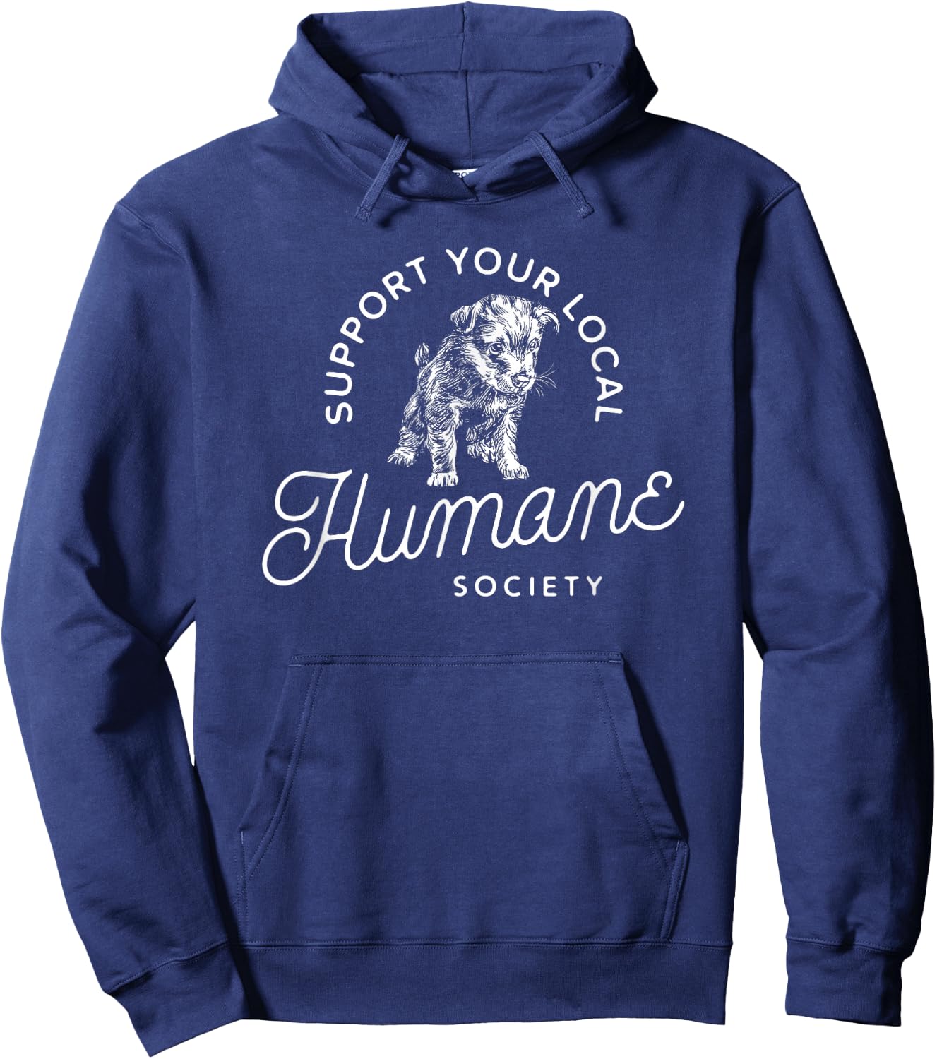 Vintage Puppy Support Your Local Humane Society - Men Women Hoodie - Hoodie | Navy