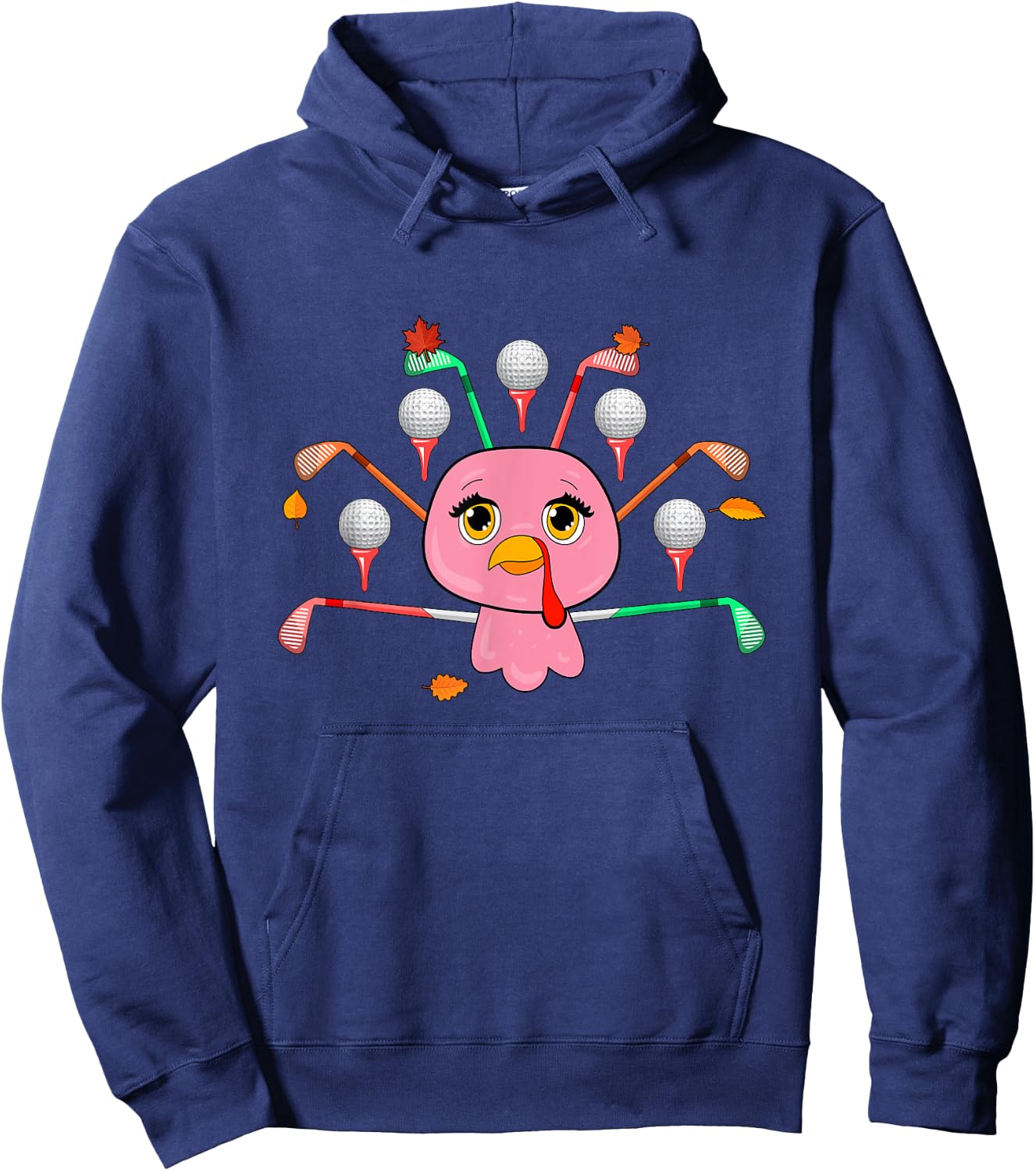 Golf Equipment As Thanksgiving Turkey Costume Player Hoodie - Hoodie | Navy