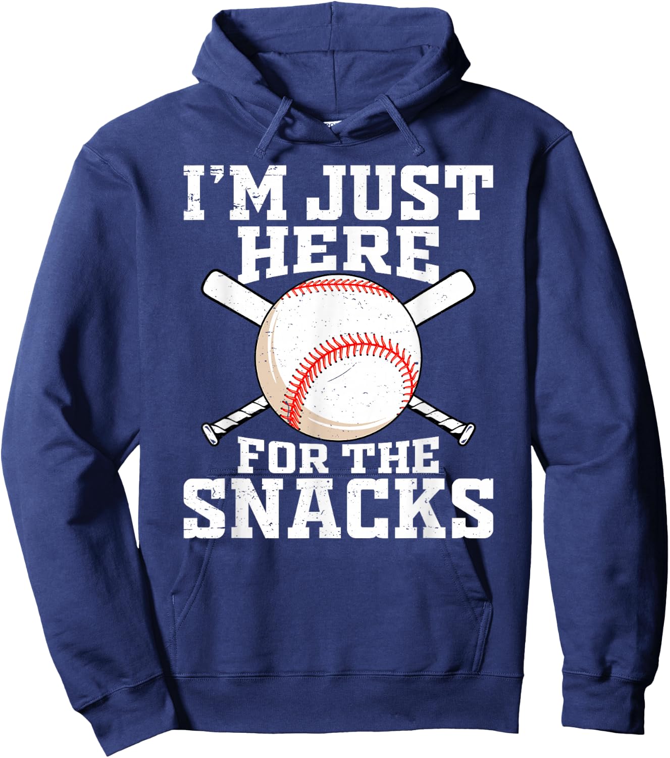 Funny Baseball Im Just Here For The Snacks Baseball Sister Hoodie - Hoodie | Navy