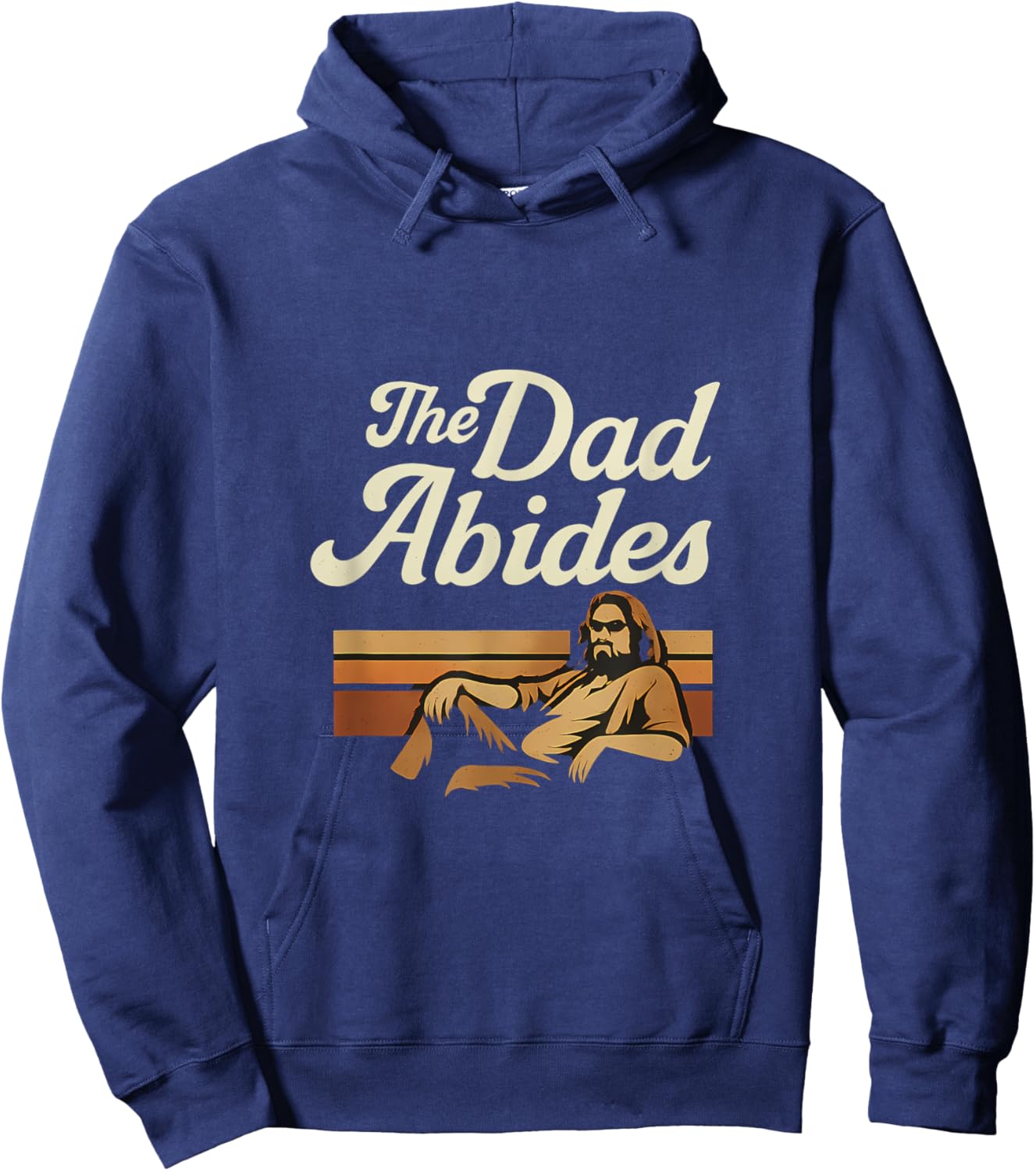Retro 70s The Dad Abides Vintage Style Design Hoodie - Hoodie | Navy