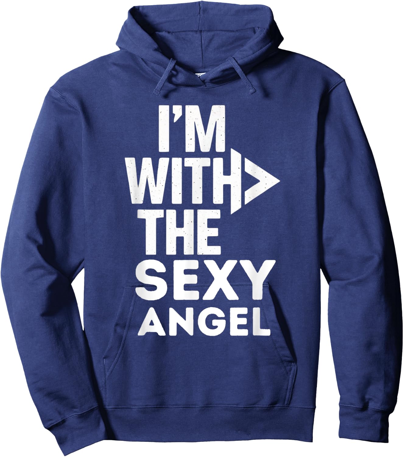 I'm With The Sexy Angel Costume Couples Matching Hoodie - Hoodie | Navy