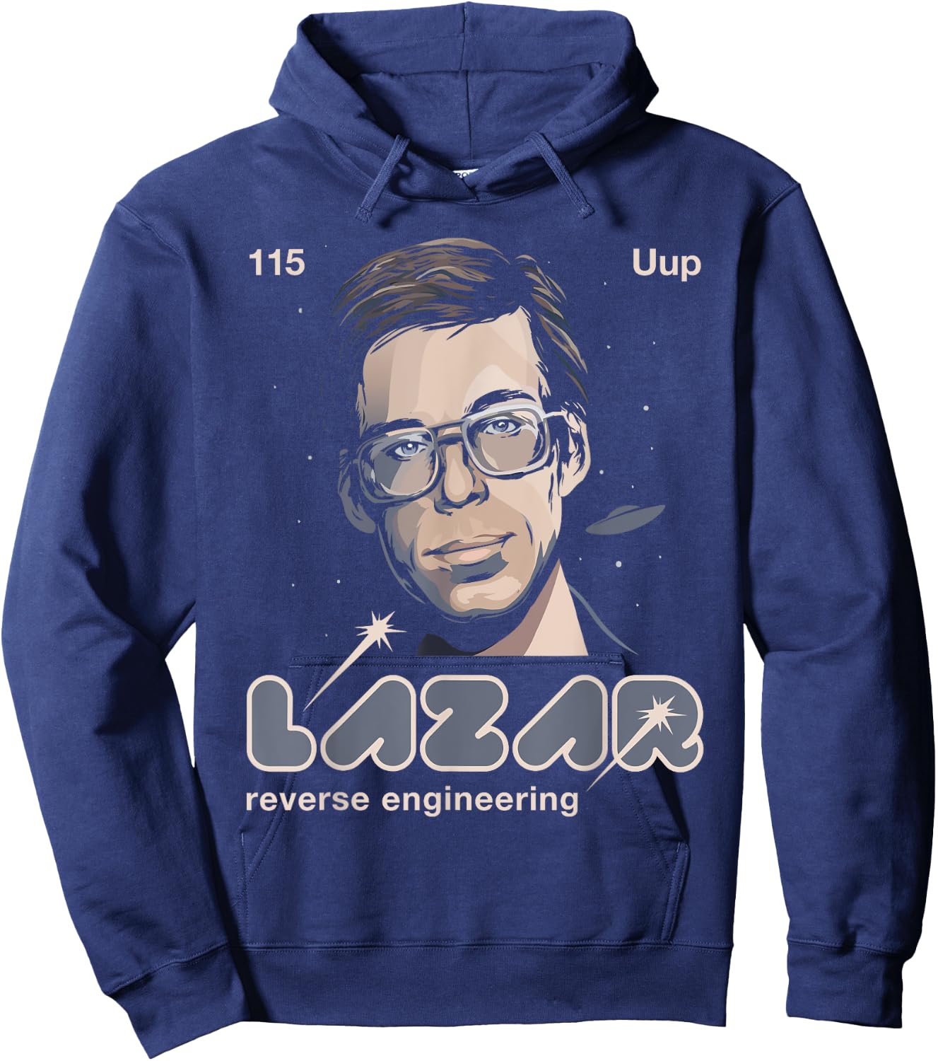 Bob Lazar Reverse Engineering Area 51 - Men's Classic Fit Blue Short Sleeve - Small Hoodie - Hoodie | Navy