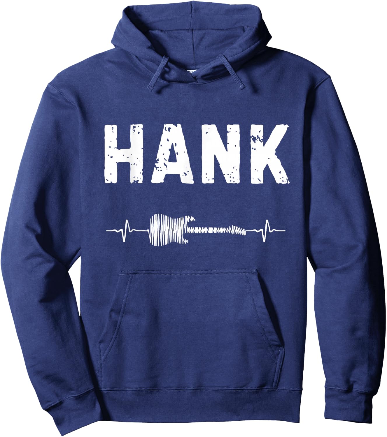 Hank Guitar Heartbeat Music Guitarist Retro Vintage Hoodie - Hoodie | Navy