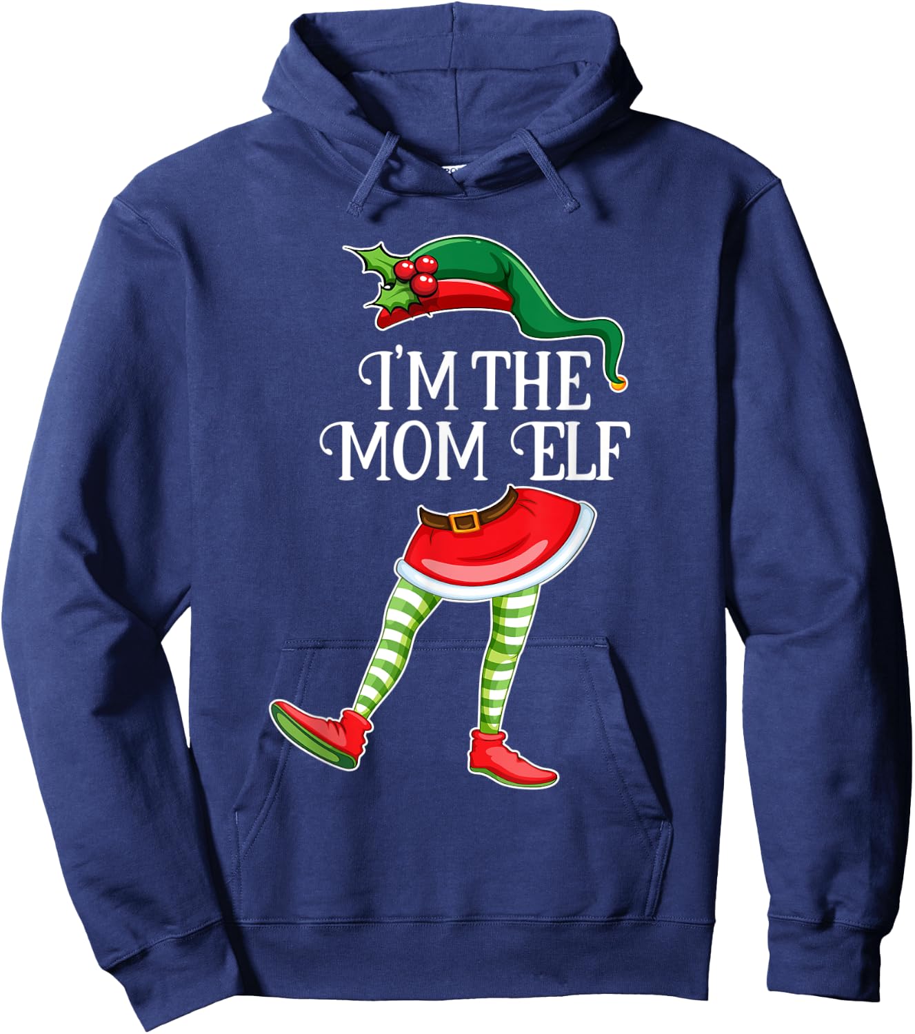 I'm the Mom Elf Christmas Matching Family Group Gift Hoodie - Hoodie | Navy
