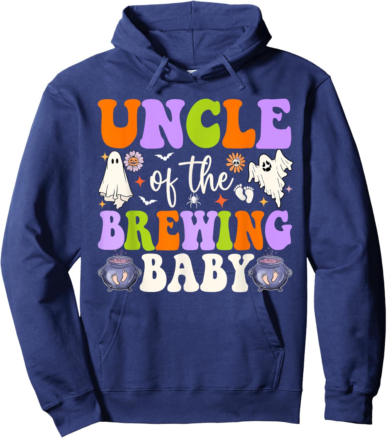 Uncle of the Brewing Baby Halloween Theme Baby Shower Spooky Hoodie - Hoodie | Navy