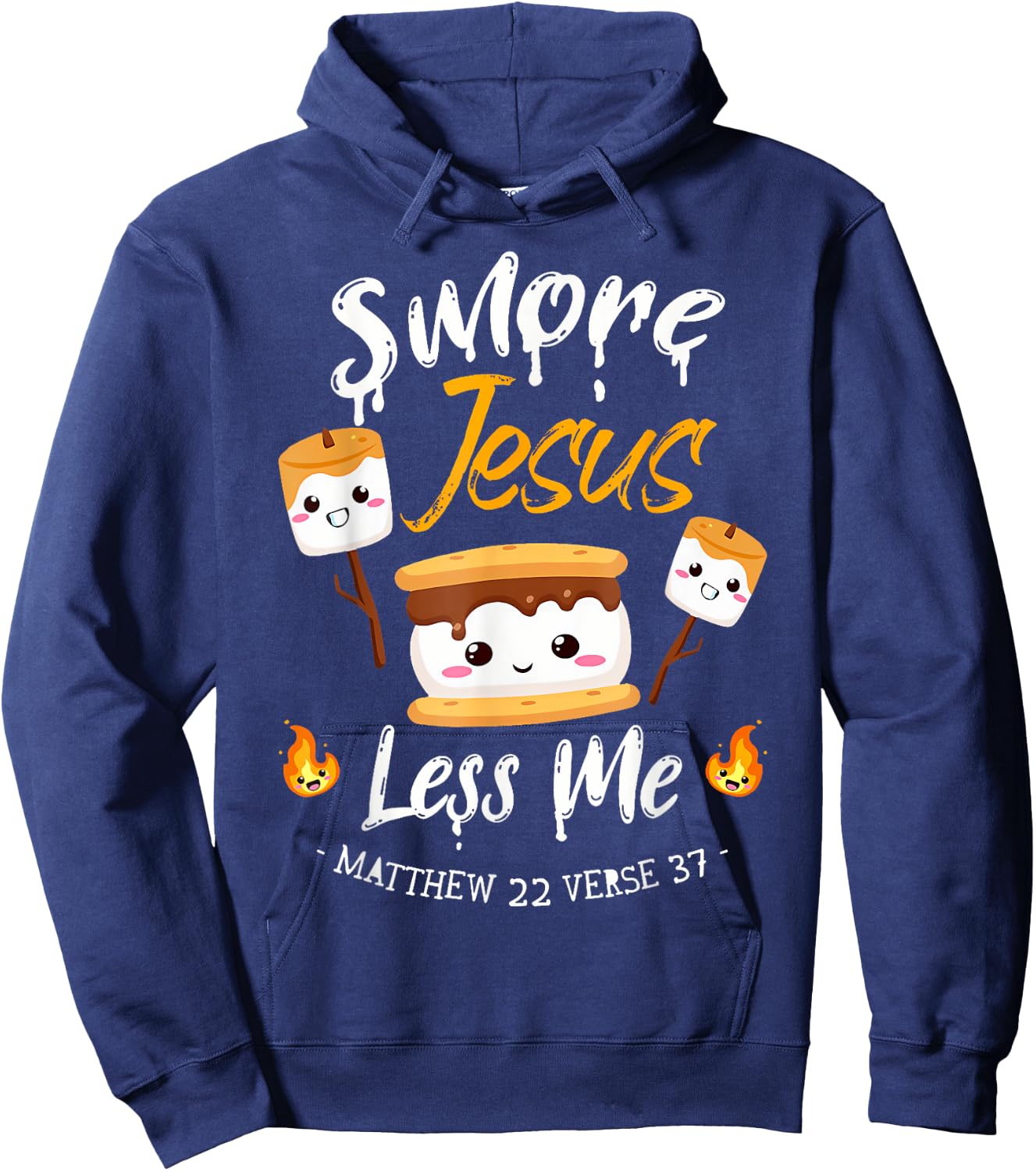 Smore Jesus Less Me Christian Camping Camper Lover Hoodie - Hoodie | Navy