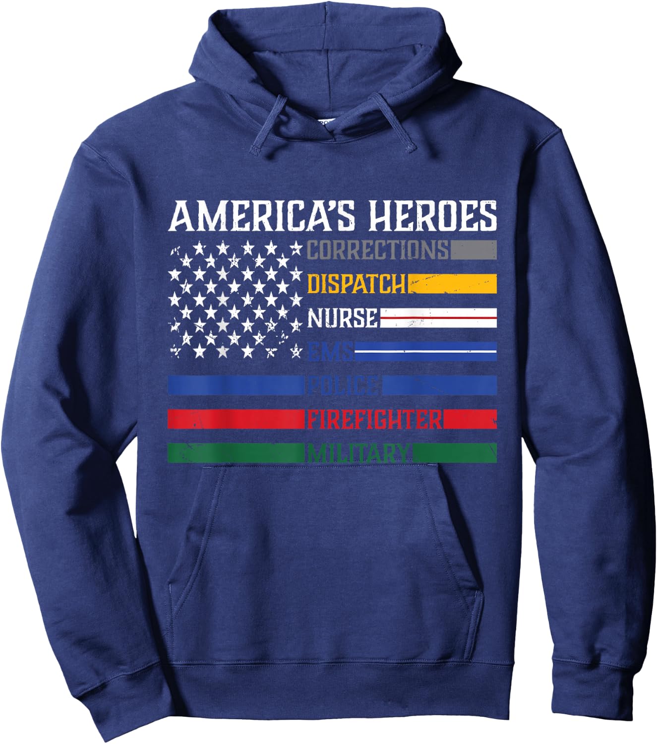 First Responders,Police, Military, Firefighter, Nurse Hoodie - Hoodie | Navy