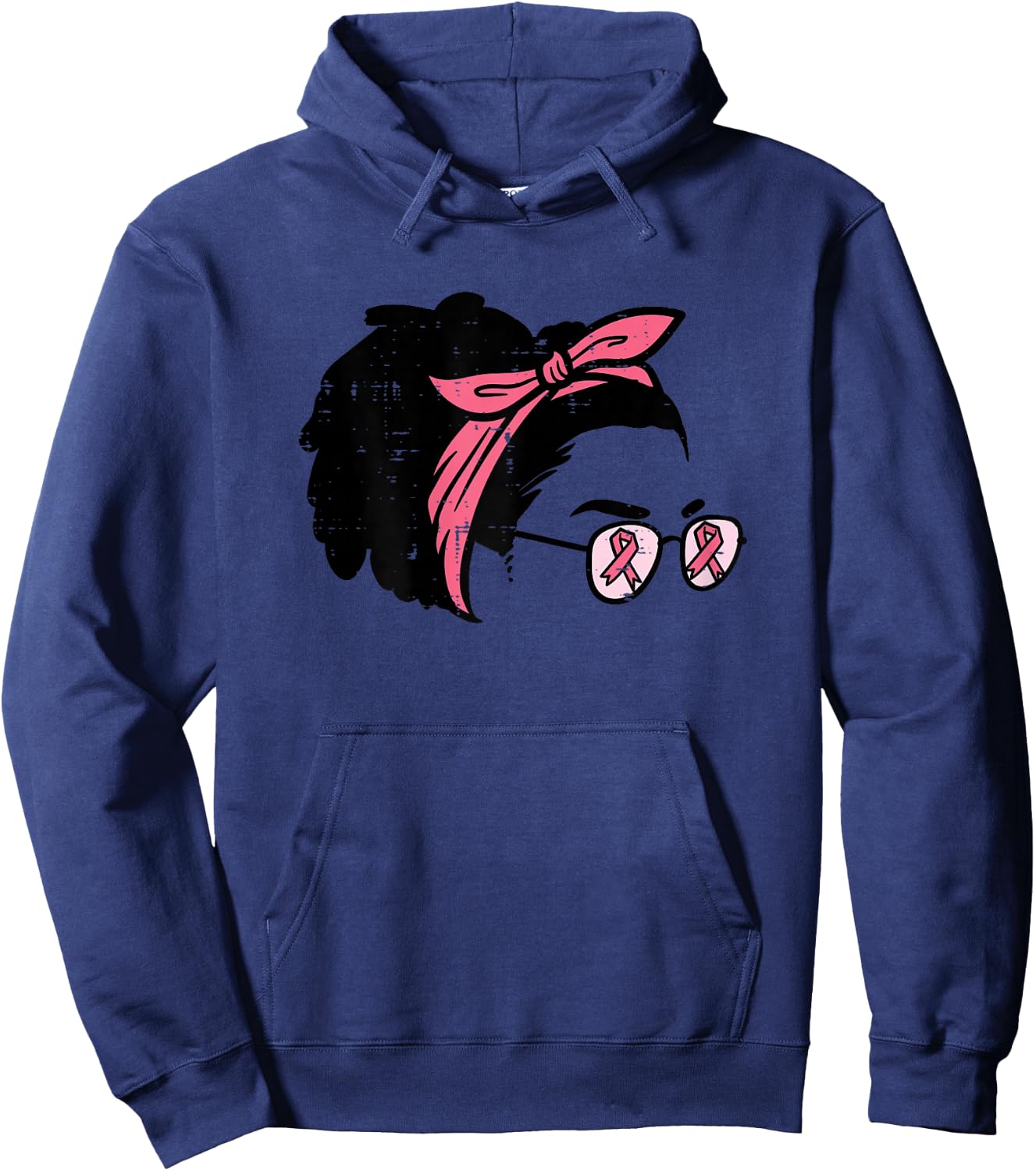 Black Girl Breast Cancer Awareness Survivor African Women Hoodie - Hoodie | Navy