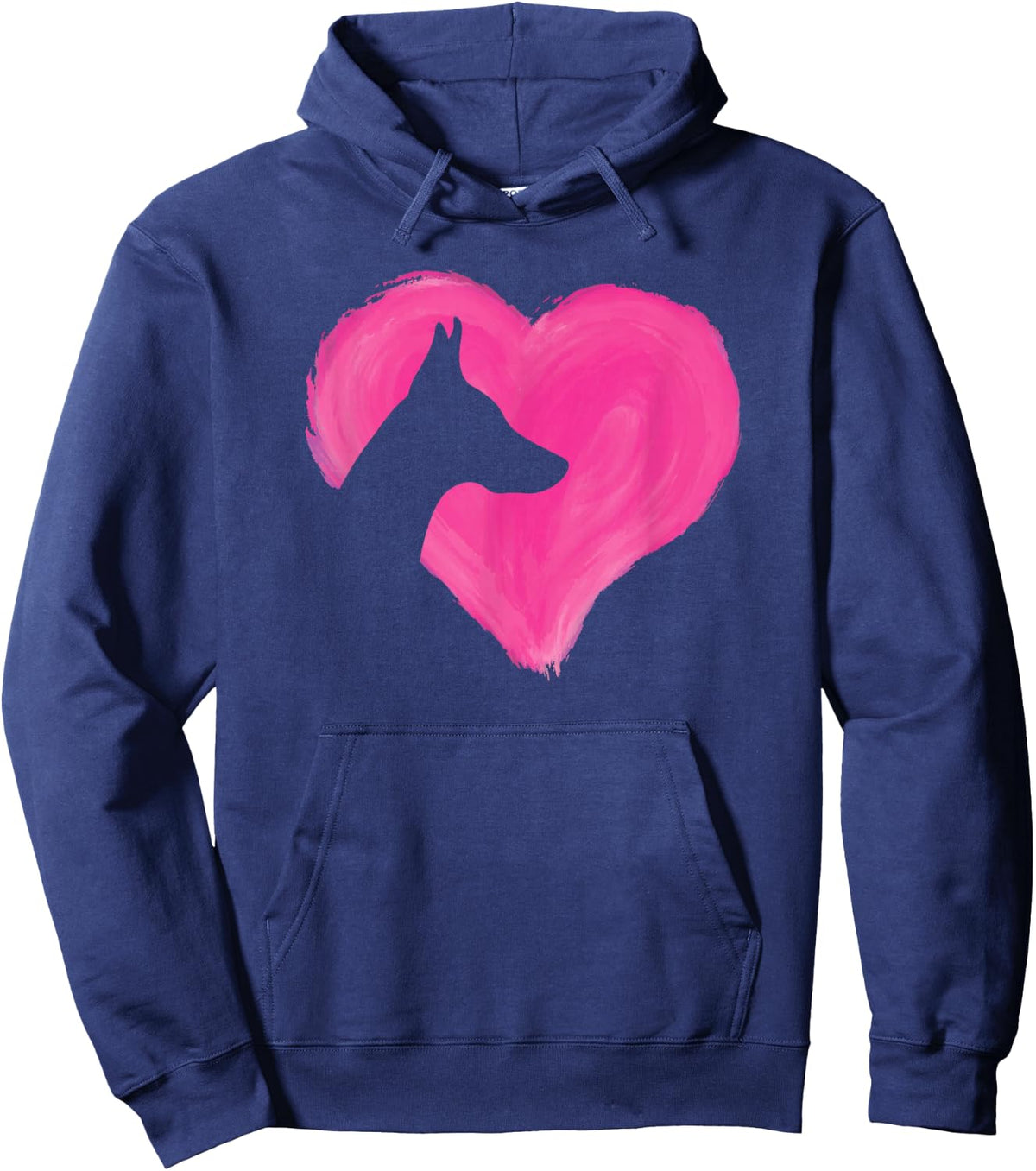 Doberman Heart Silhouette Dobermann Family Breed Dog Hoodie - Hoodie | Navy