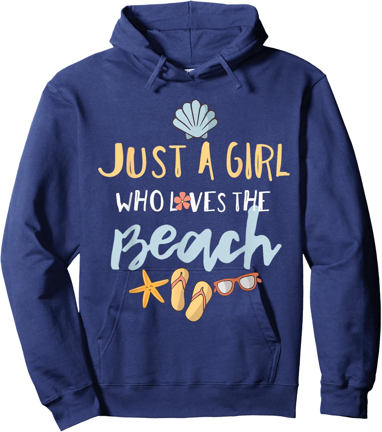 Just a Girl Who Loves the Beach Hoodie - Hoodie | Navy