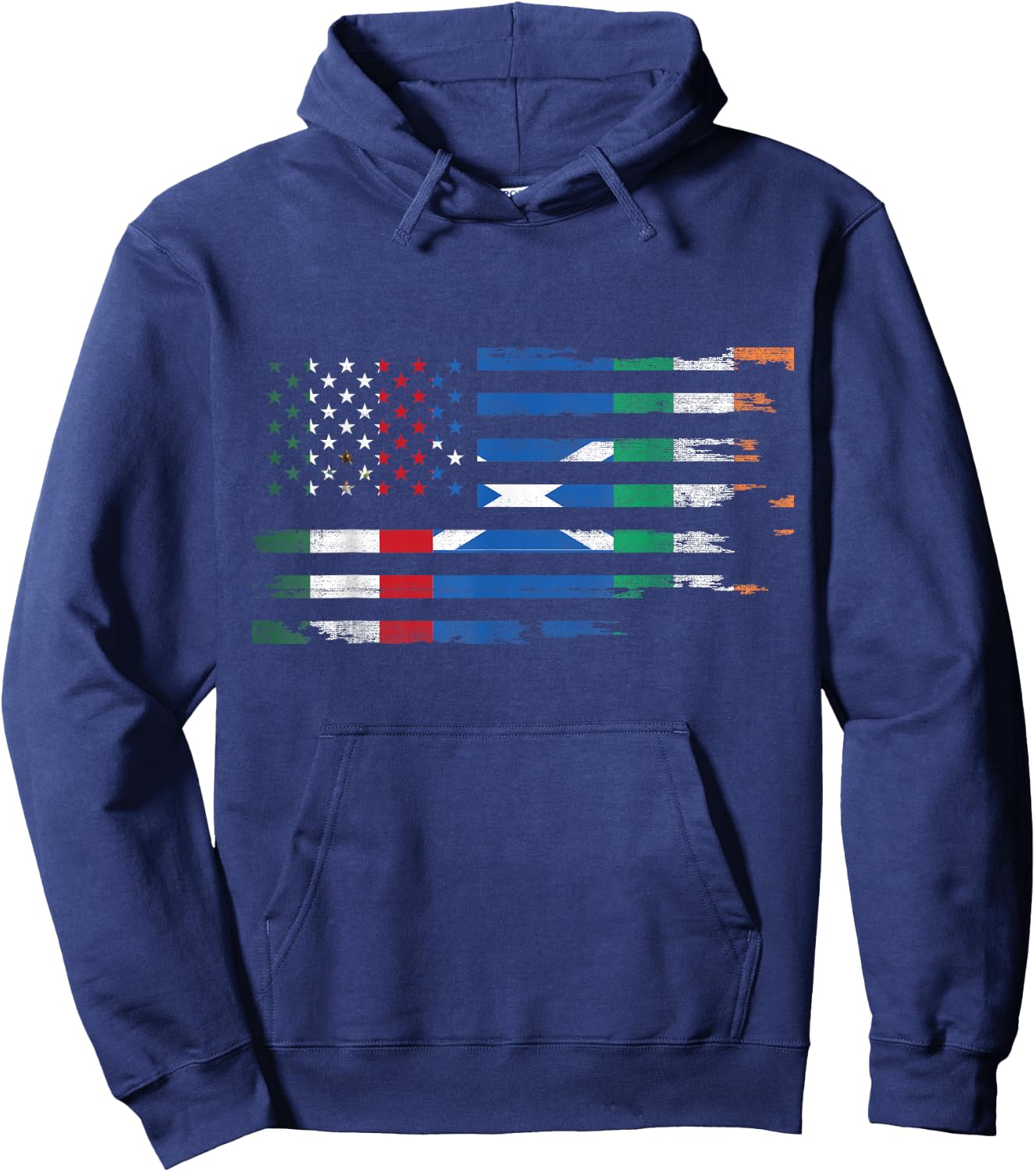 Mexican Irish Scottish American Flag of USA Hoodie - Hoodie | Navy