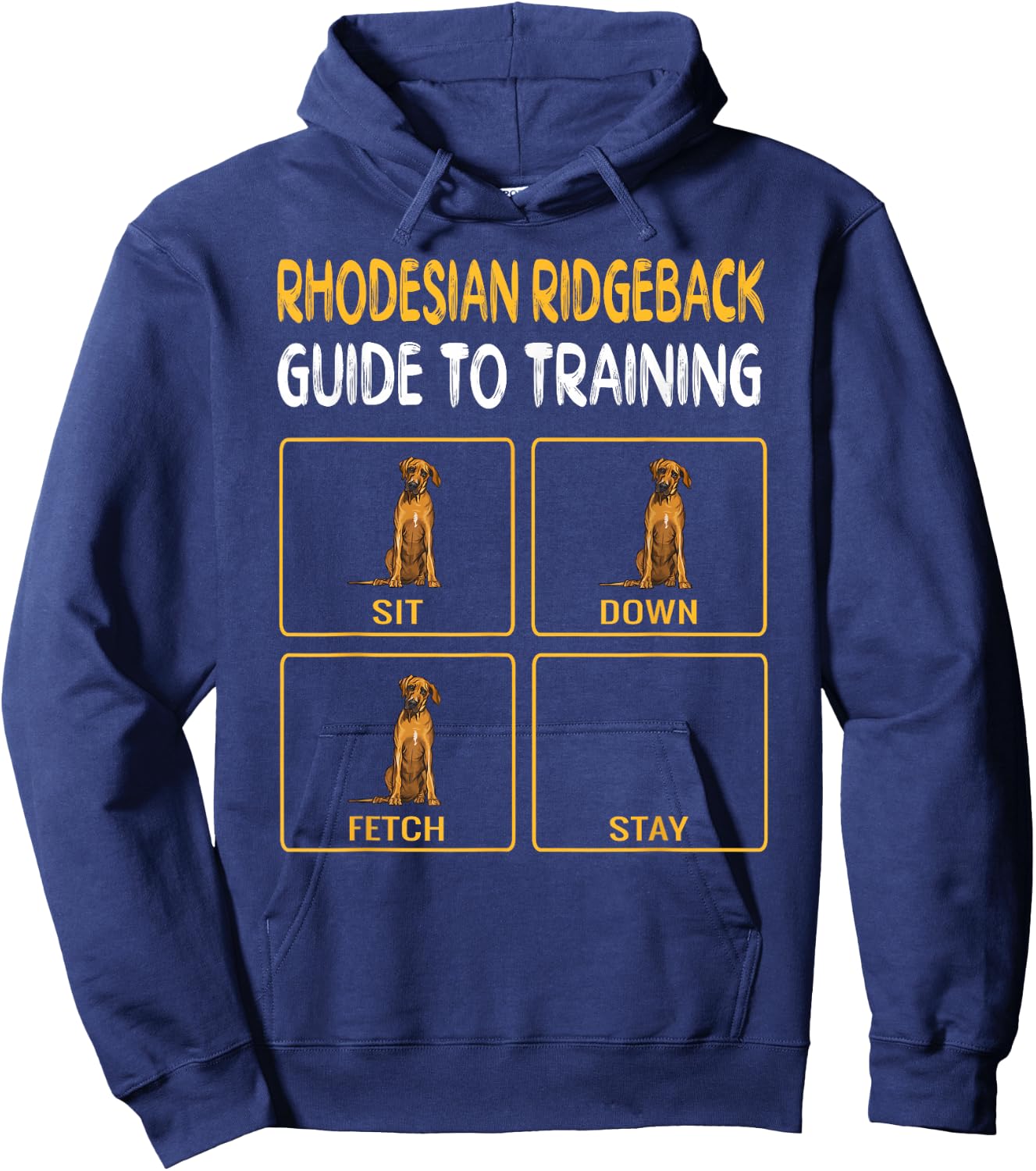 Funny Rhodesian Ridgeback Guide to Training Dog Obedience Hoodie - Hoodie | Navy