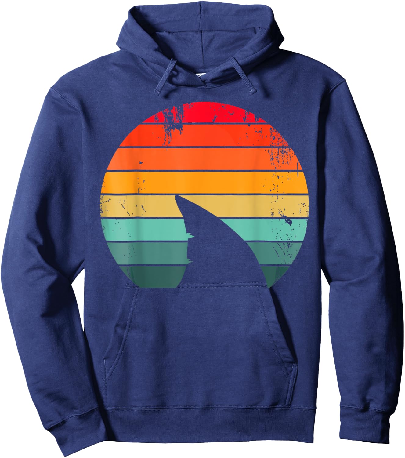 Vintage Ocean Wildlife Funny Shark Lover Marine Biologist Hoodie - Hoodie | Navy