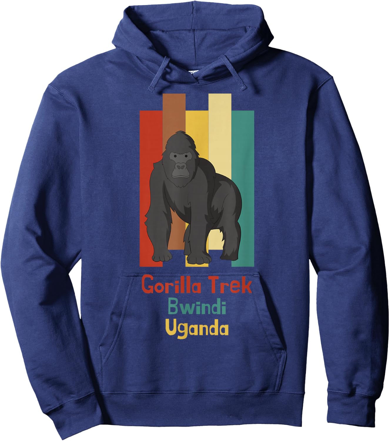 Gorilla Trekking Bwindi Impenetrable Uganda Safari Souvenir Hoodie - Hoodie | Navy