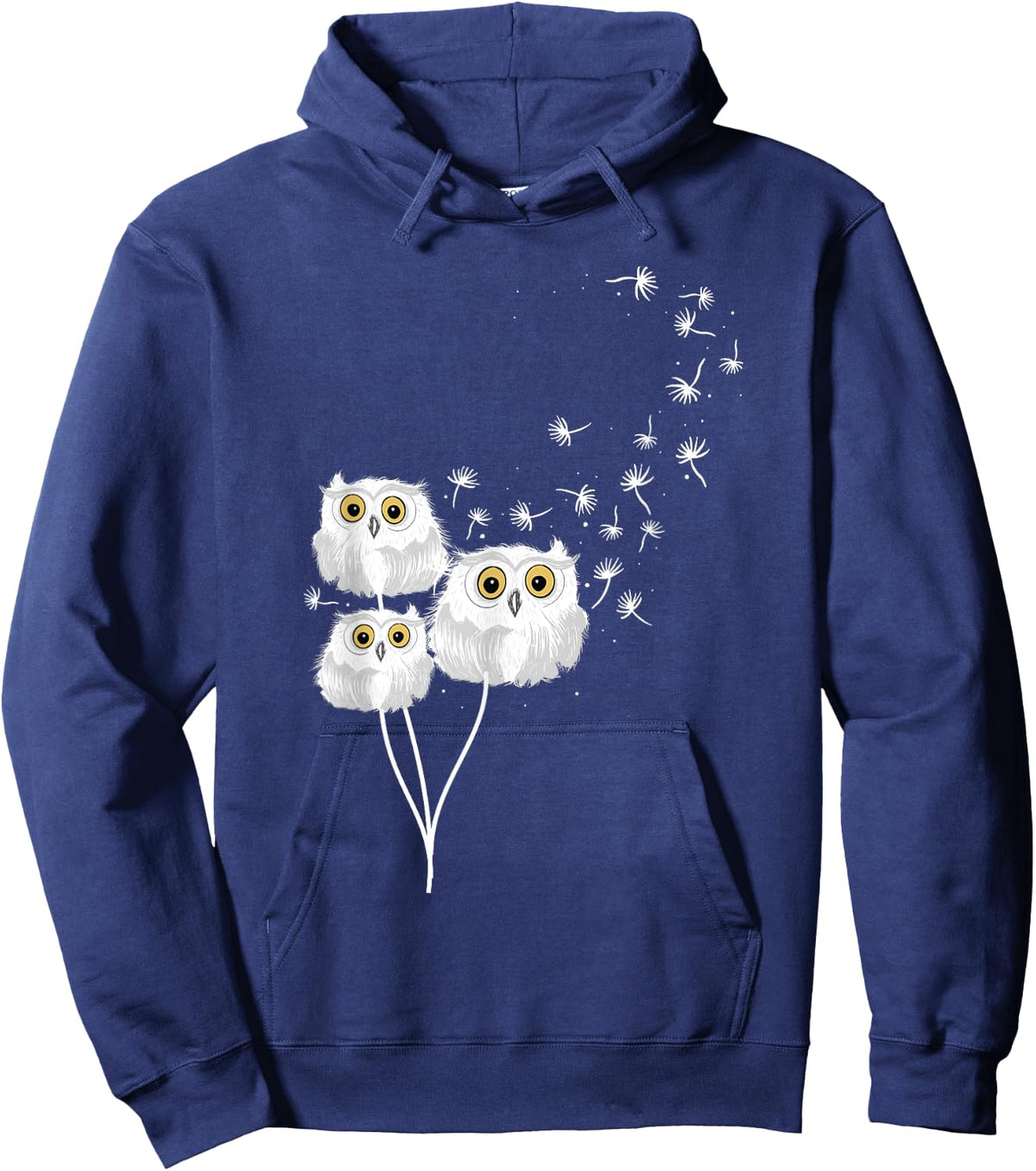 Dandelions And Owls - Bird Animal Lover Ornithologist Forest Hoodie - Hoodie | Navy