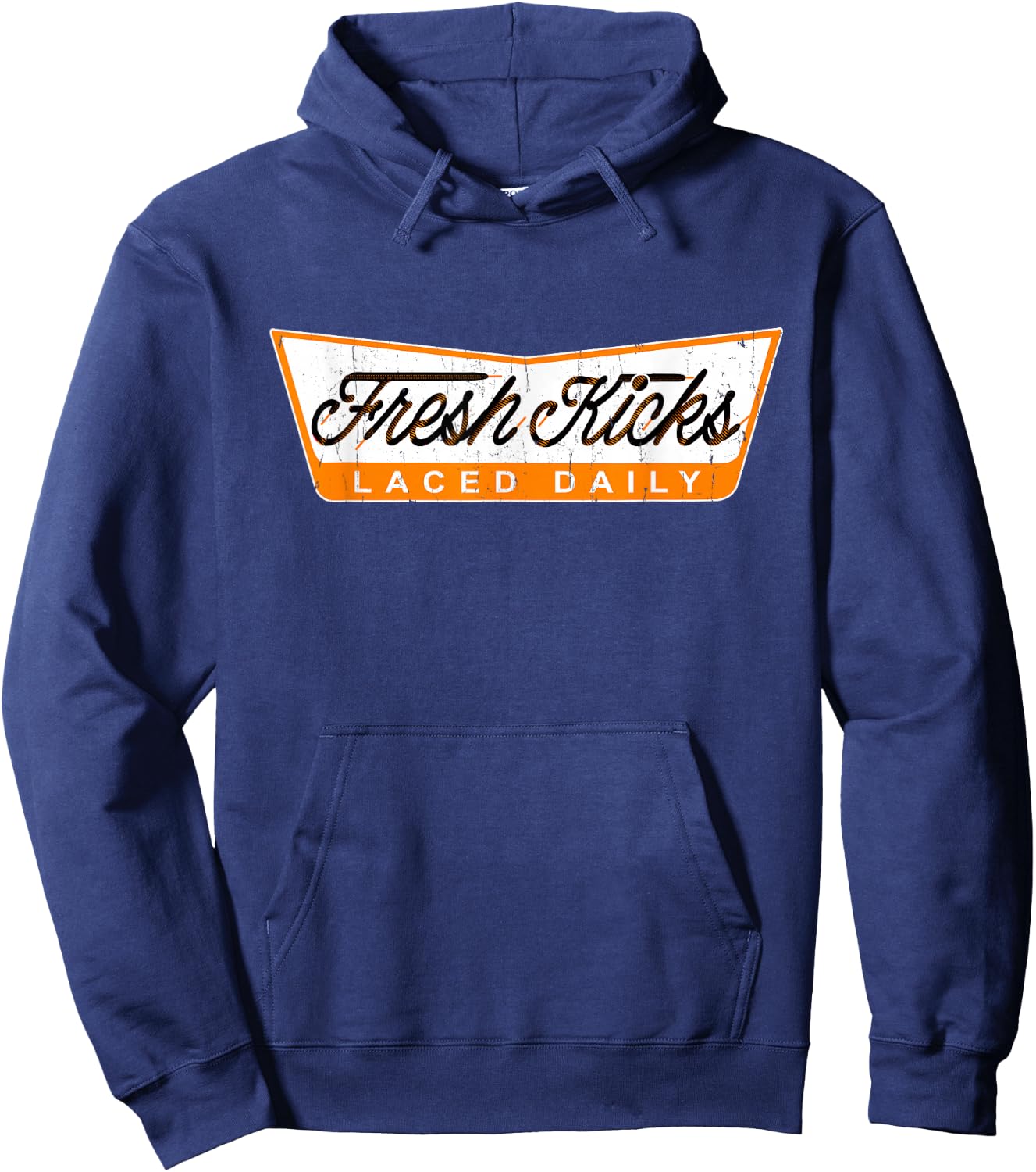 Orange Fresh Kicks Orange Graphic , Small, Black Hoodie - Hoodie | Navy
