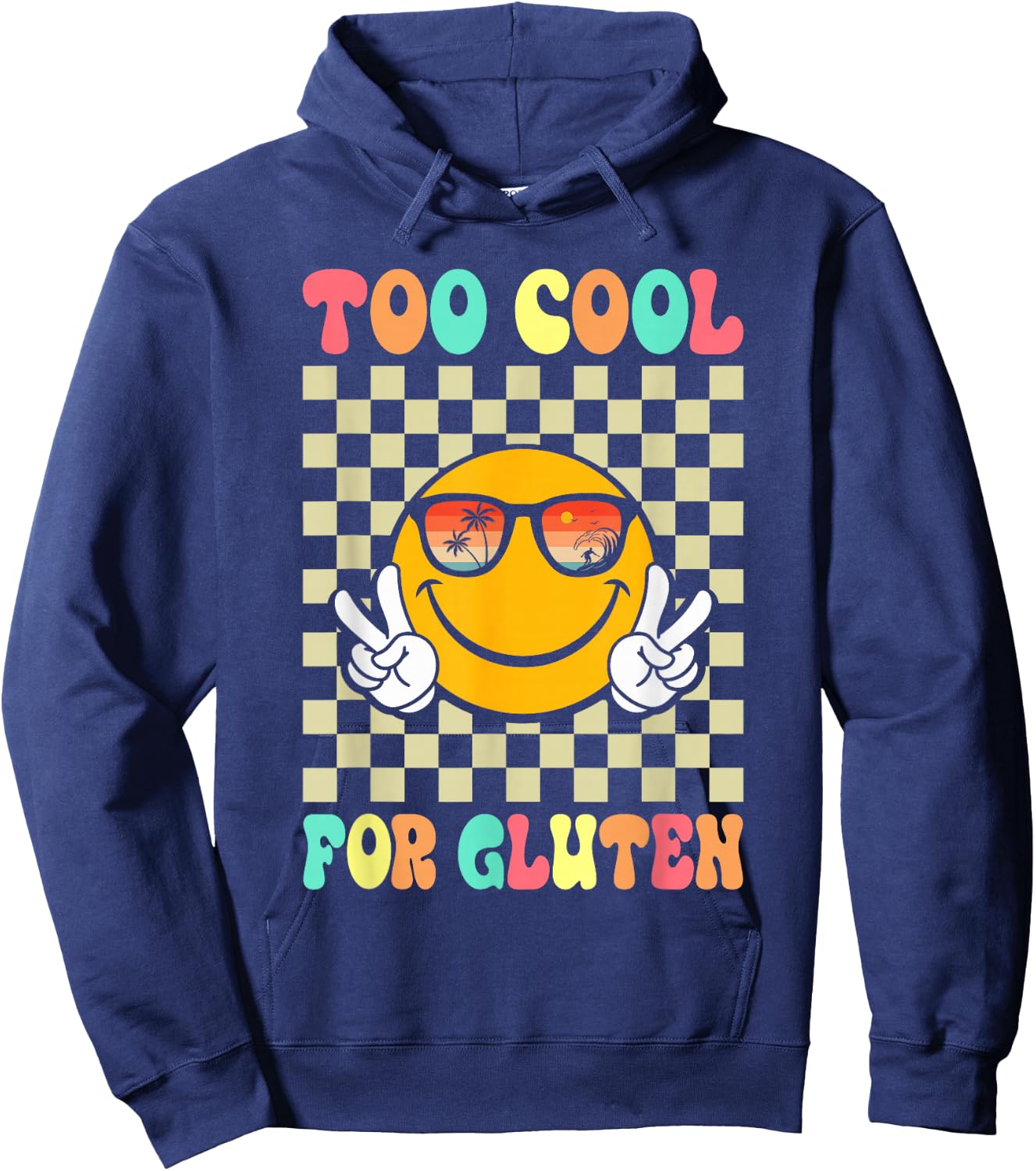 Too Cool For Gluten Celiac Disease Gluten Free Anti Gluten Hoodie - Hoodie | Navy