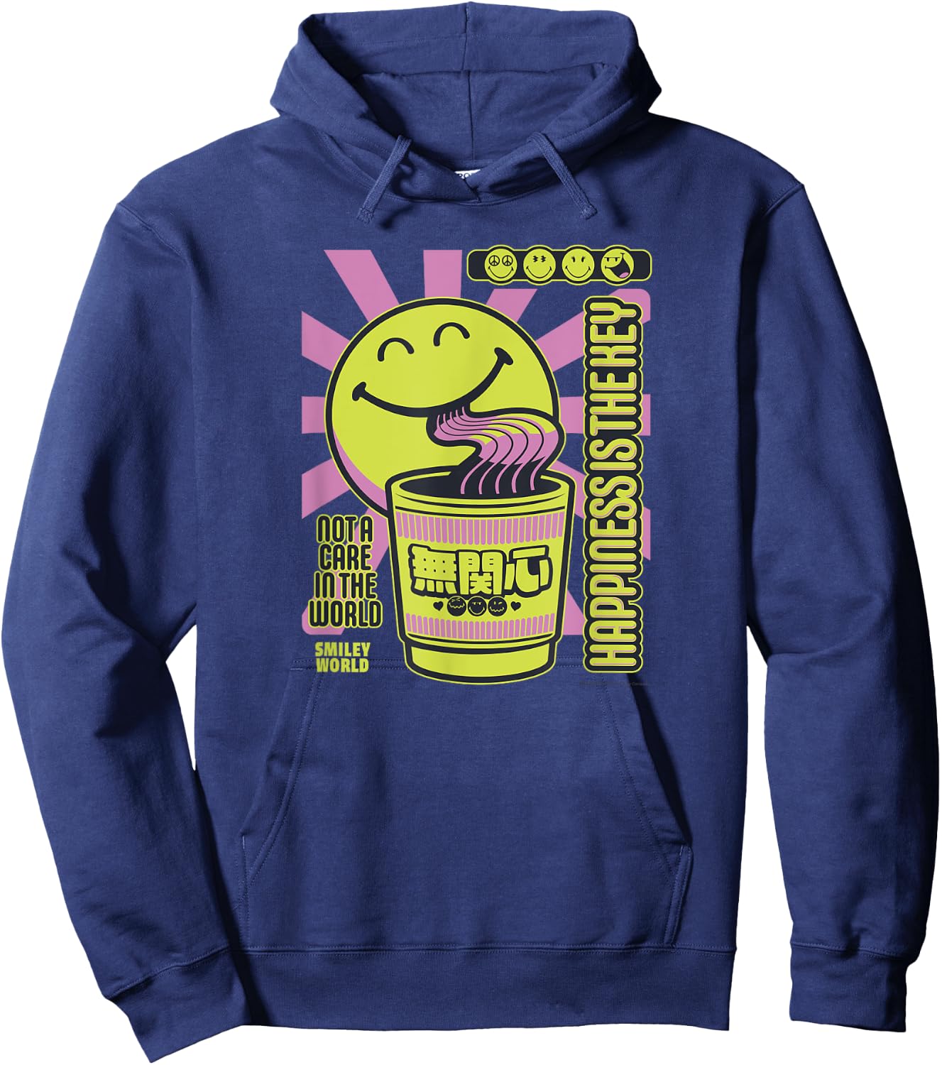 Japan Happy Smile Hoodie - Hoodie | Navy
