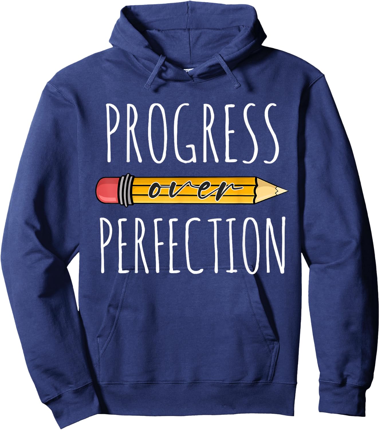 Motivational Progress Over Perfection Teacher Back to School Hoodie - Hoodie | Navy