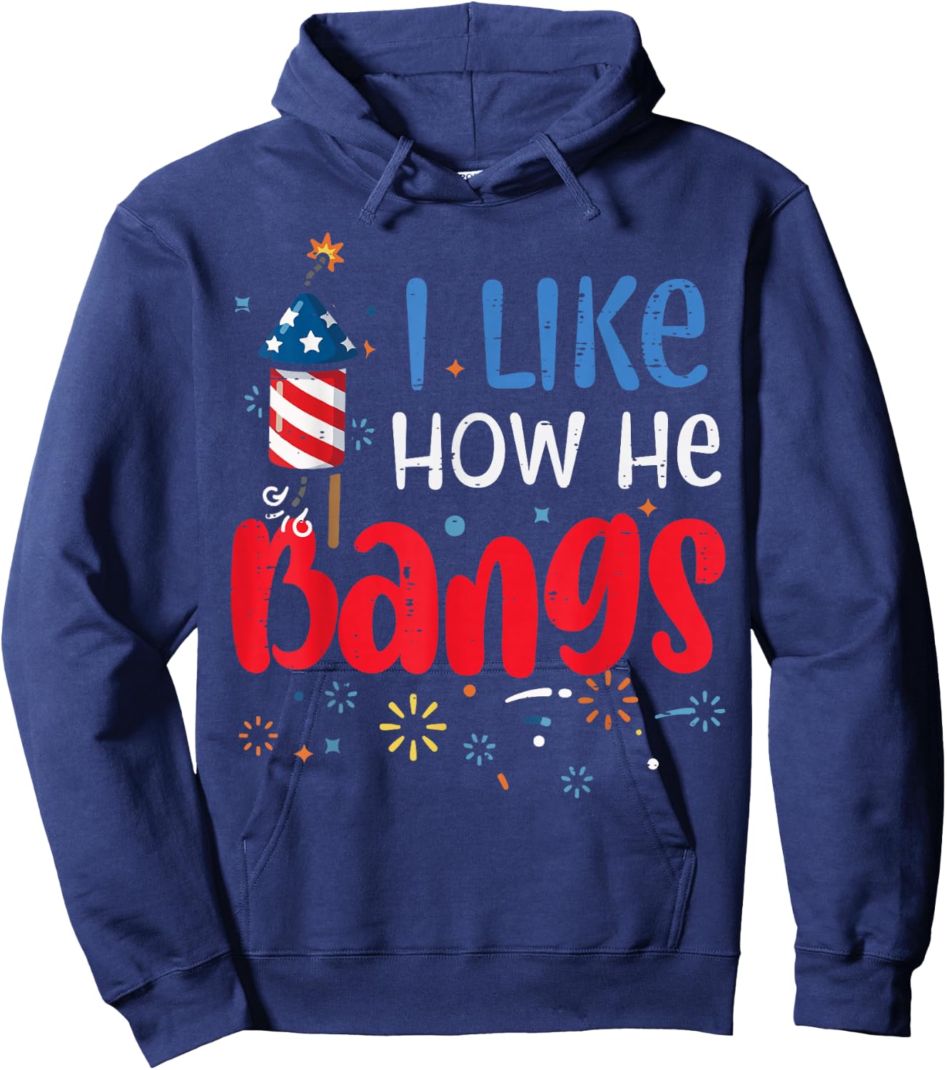 4th of July I Like How He Funny Couple Matching Women Hoodie - Hoodie | Navy