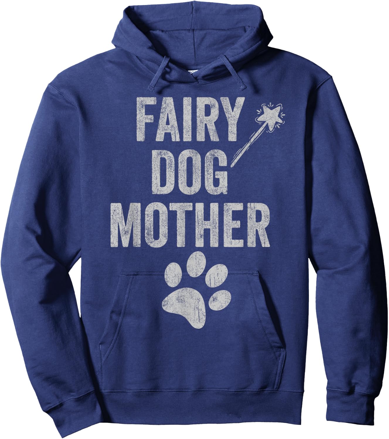 Fairy Dogmother dog mother paw print funny mom of dogs retro Hoodie - Hoodie | Navy