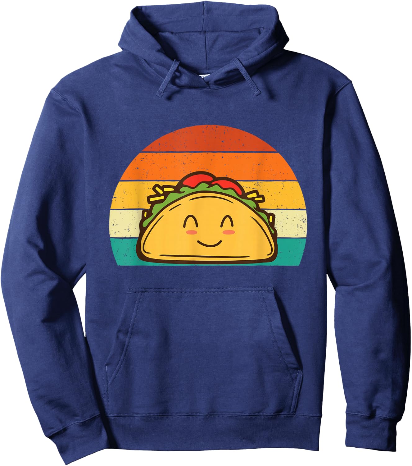 Taco Lover Shirts - Retro Taco Lover -Adults Black Cotton, Polyester - Small - Short Sleeve - - Taco Tuesday Hoodie - Hoodie | Navy