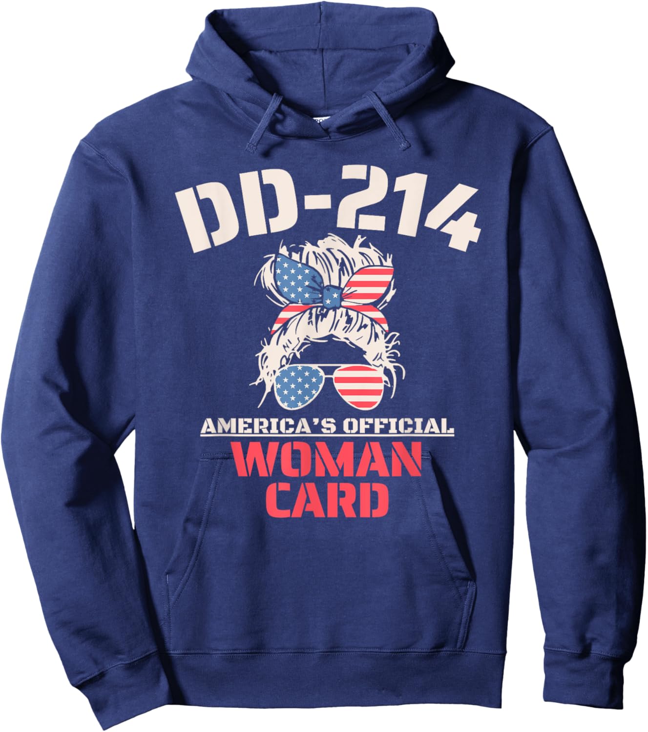 DD-214 America's Official Woman Card Veteran Women Hoodie - Hoodie | Navy