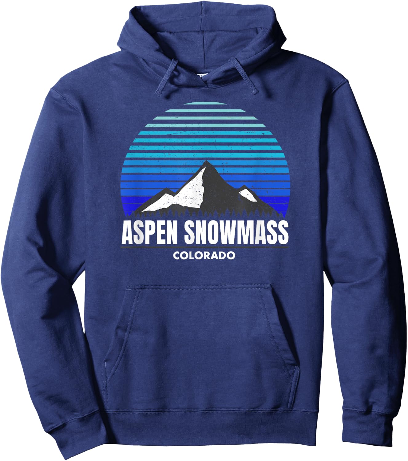 Aspen Snowmass Colorado Bluebird Day - Elevated CO Skiing Hoodie - Hoodie | Navy