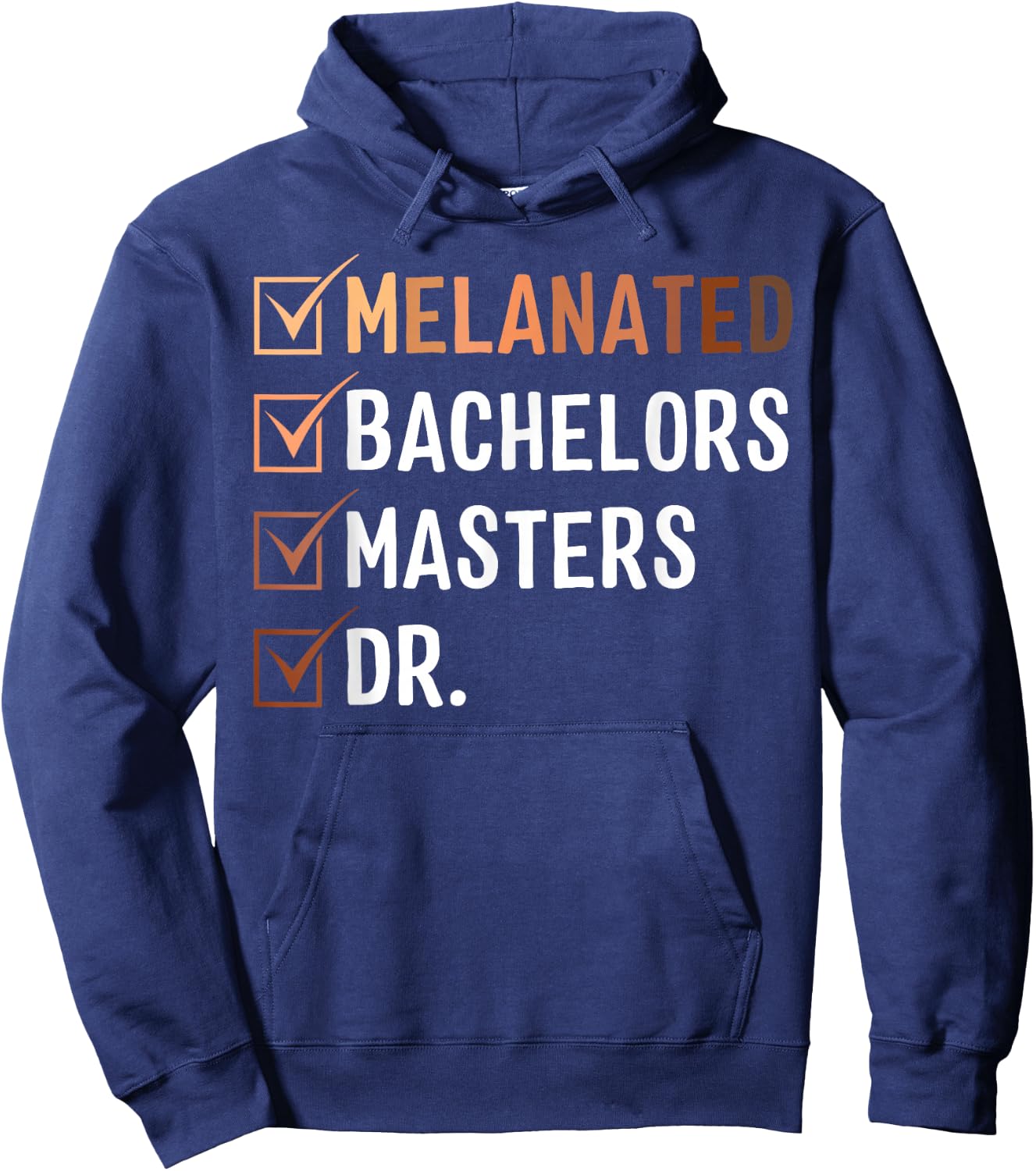 Melanated Doctorate Graduation PhD EdD Bachelor Master Dr Hoodie - Hoodie | Navy
