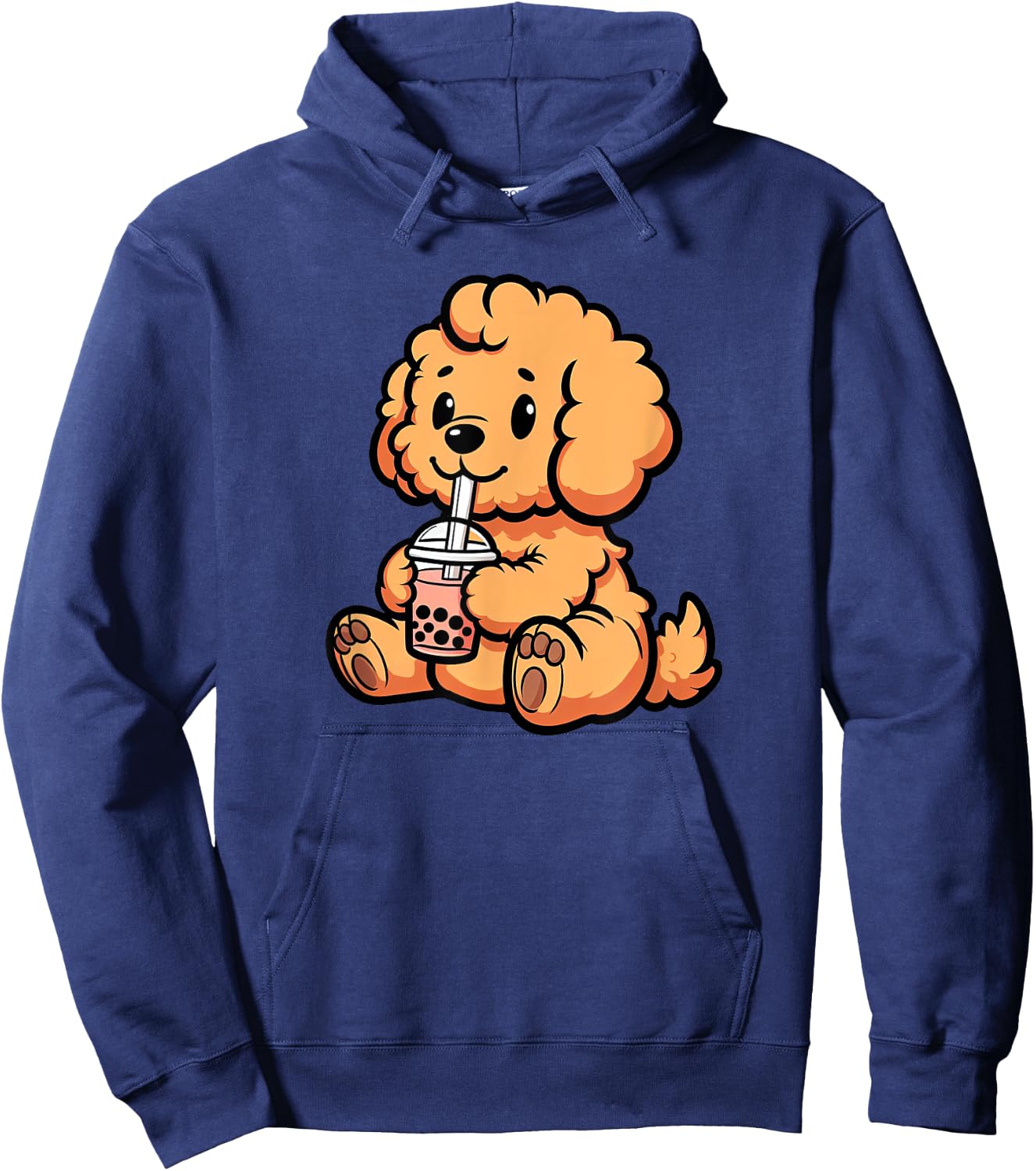 Goldendoodle Bubble Tea Dog Funny Boba Hoodie - Hoodie | Navy